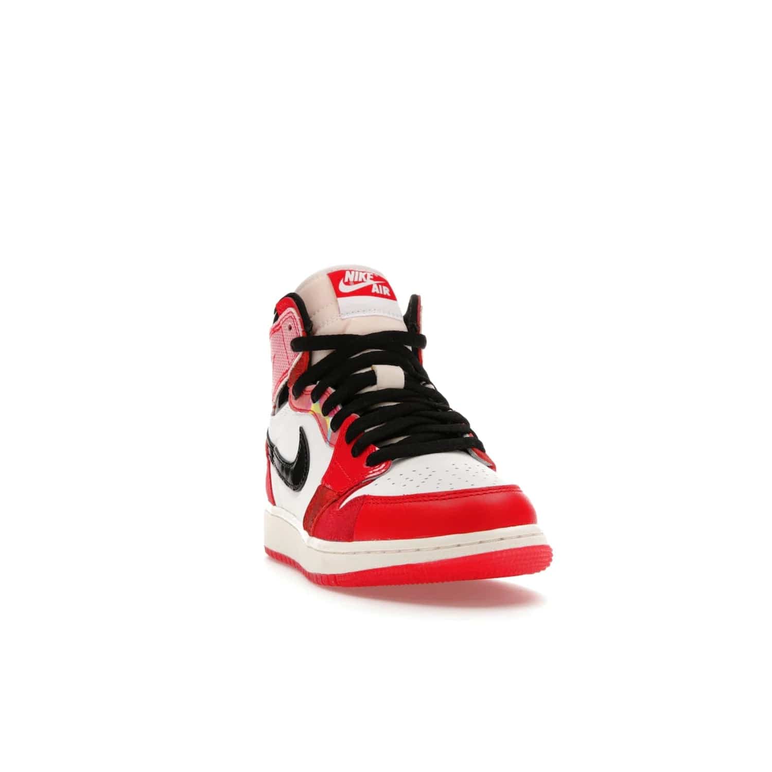 Jordan 1 High OG Spider-Man Across the Spider-Verse (GS) - Image 8 - Only at www.BallersClubKickz.com - Iconic basketball style Jordan 1 High OG Spider-Man Across the Spider-Verse hits the streets May 20th. University Red, Black, and White colorblocking and sleek design will make this shoe a must-have.