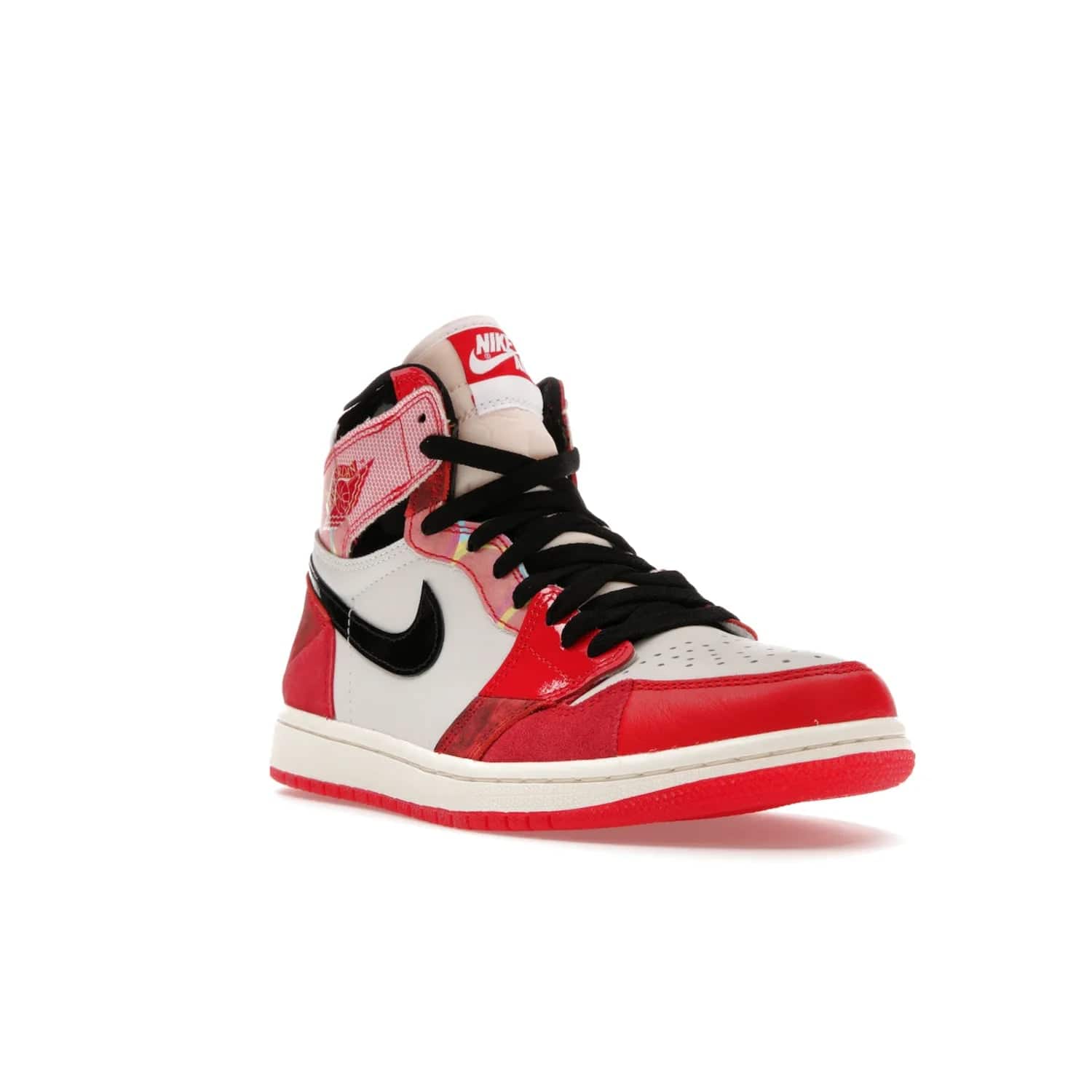 Jordan 1 High OG Spider-Man Across the Spider-Verse - Image 6 - Only at www.BallersClubKickz.com - Shop the limited edition Nike and Jordan Brand Air Jordan 1 High OG Spider-Man Across the Spider-Verse. Featuring an eye-catching pattern and premium materials, this unique streetwear piece releases May 20, 2023.