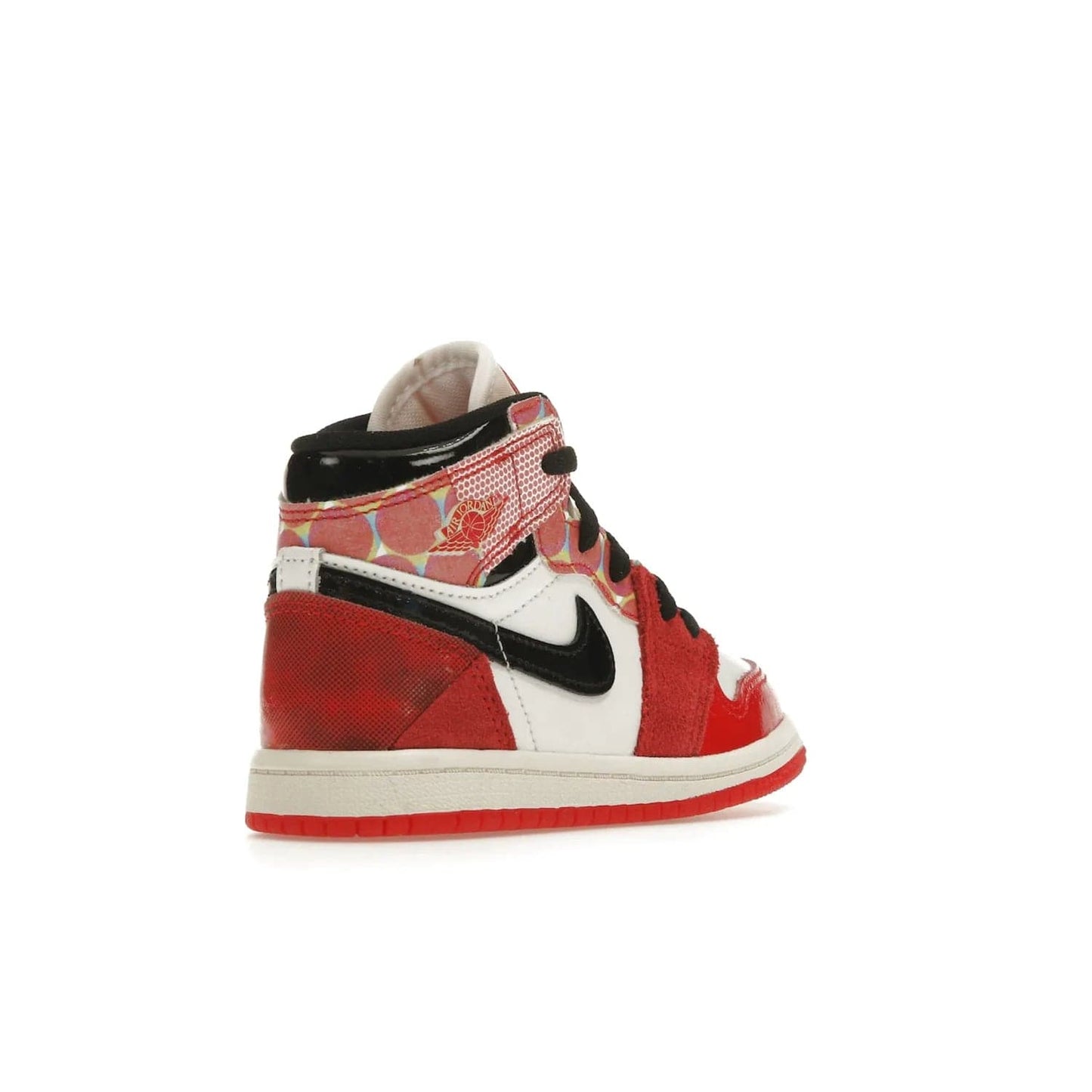 Jordan 1 High OG Spider-Man Across the Spider-Verse (TD) - Image 32 - Only at www.BallersClubKickz.com - The University Red/Black/White Spider-Man Across the Spider-Verse Air Jordan 1 High OG features bold accents and an eye-catching design. Releasing May 2023.