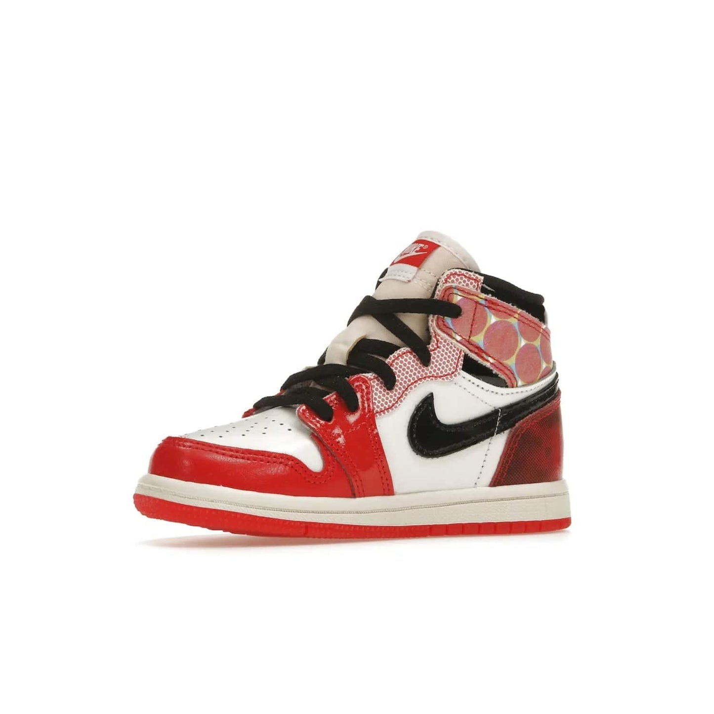 Jordan 1 High OG Spider-Man Across the Spider-Verse (TD) - Image 16 - Only at www.BallersClubKickz.com - The University Red/Black/White Spider-Man Across the Spider-Verse Air Jordan 1 High OG features bold accents and an eye-catching design. Releasing May 2023.