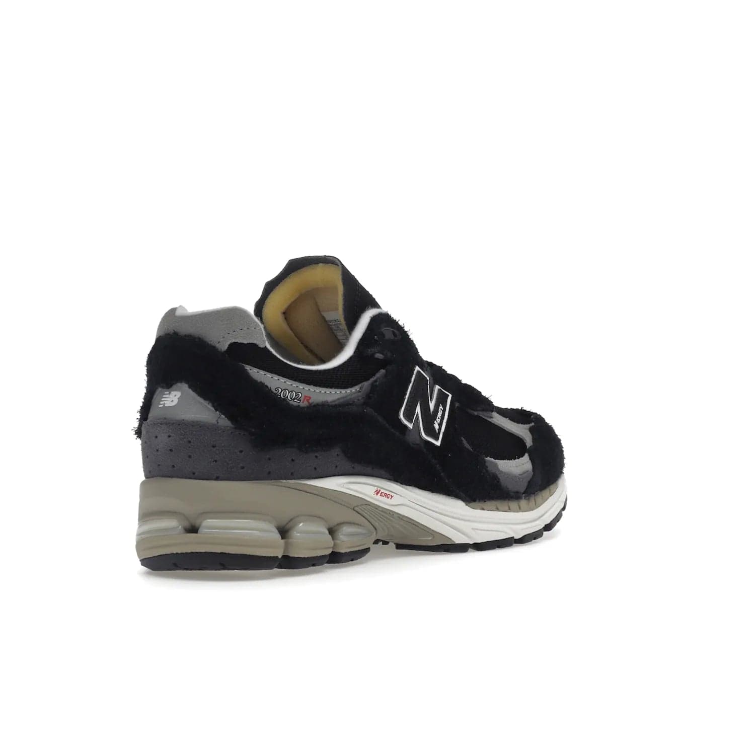New Balance 2002R Protection Pack Black Grey - Image 32 - Only at www.BallersClubKickz.com - Look stylish in the New Balance 2002R Protection Pack Black Grey. Uppers constructed from premium materials like mesh and synthetic overlays. Iconic "N" emblem appears in white and black. ABZORB midsole for shock absorption and responsiveness. Black outsole for grip and traction. Lacing system offers customized fit and cushioned tongue and collar offer comfort and stability. Step up your style with this must-hav