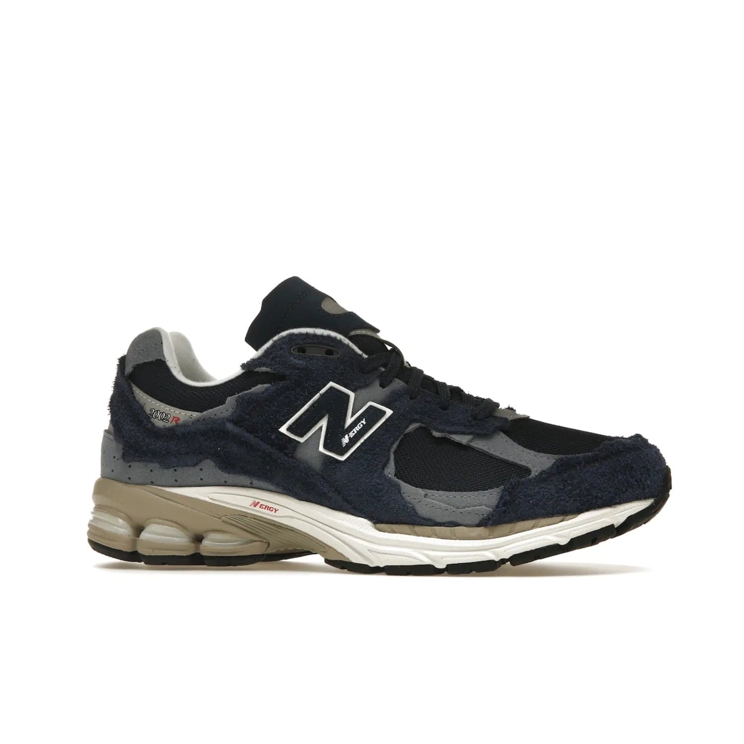 New Balance 2002R Protection Pack Navy Grey - Image 2 - Only at www.BallersClubKickz.com - Get the New Balance 2002R Protection Pack Navy Grey for a statement look. Crafted by Yue Wu, this sneaker features a mesh base, navy suede overlays, and a white and earth midsole. Released Feb 14, 2023.
