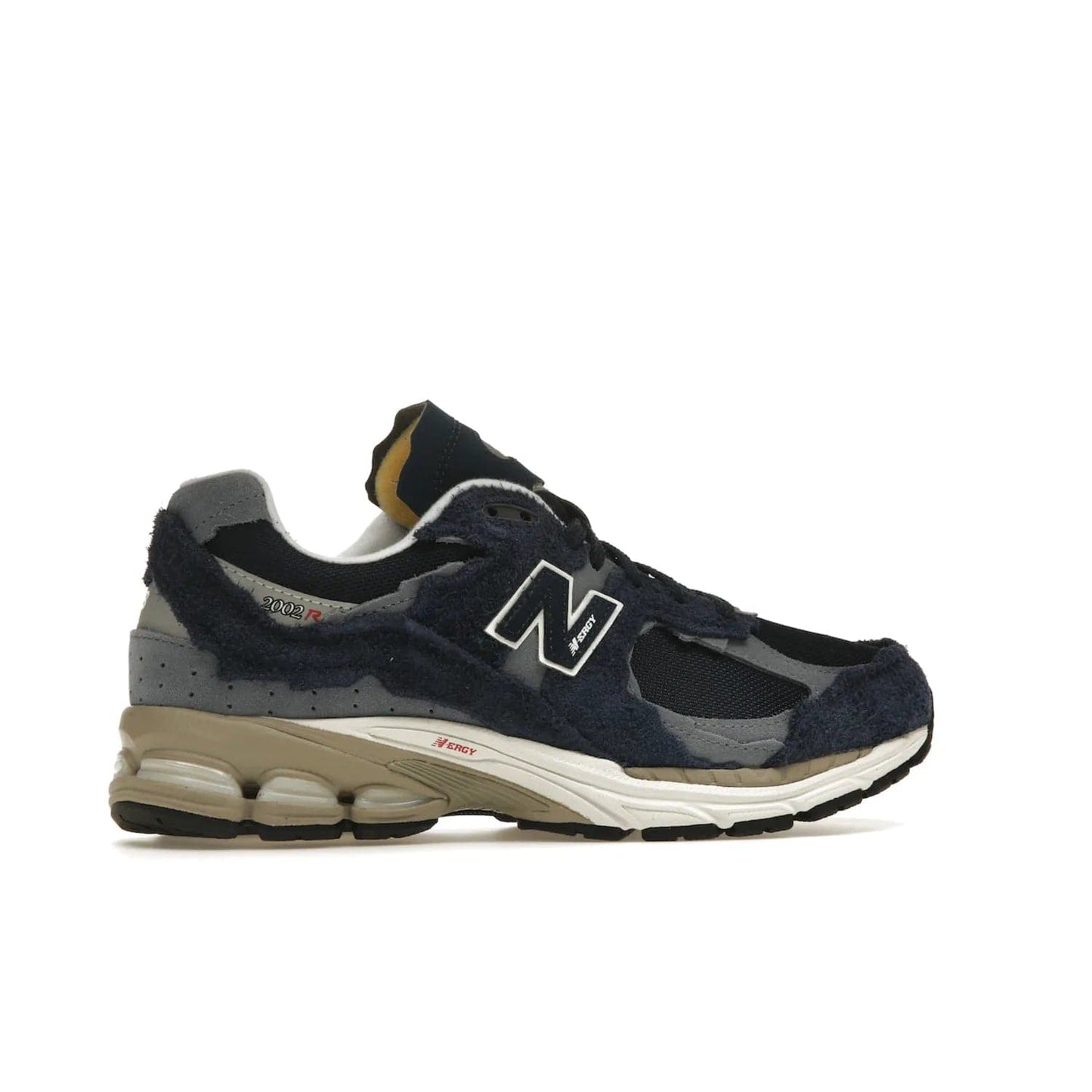 New Balance 2002R Protection Pack Navy Grey - Image 35 - Only at www.BallersClubKickz.com - Get the New Balance 2002R Protection Pack Navy Grey for a statement look. Crafted by Yue Wu, this sneaker features a mesh base, navy suede overlays, and a white and earth midsole. Released Feb 14, 2023.