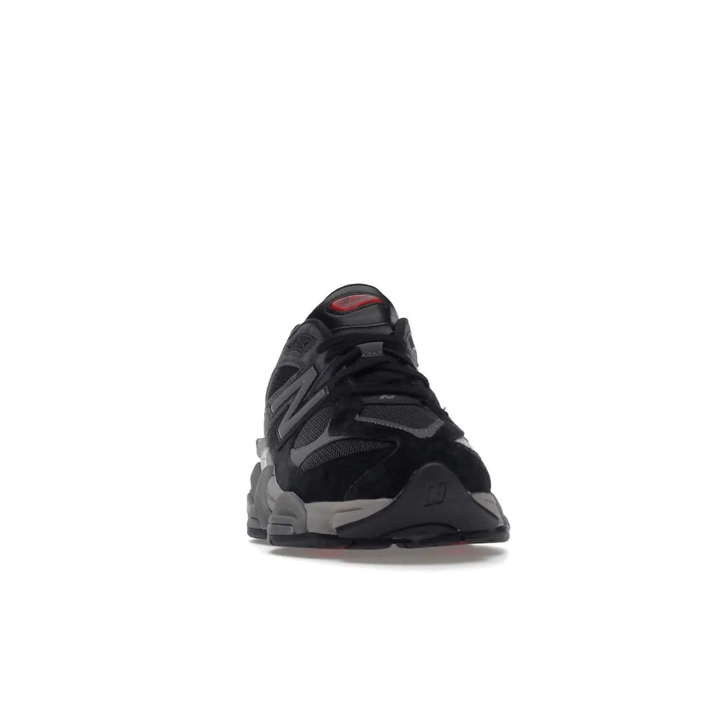 New Balance 9060 Black Castlerock Grey - Image 9 - Only at www.BallersClubKickz.com - New Balance 9060: Inspired by a 90s classic - black mesh upper with pigskin suede and leather overlays, "N" branding, CR device heel, chunky dual-density midsole with ABZORB and SBS cushioning technology, released in September 2022 at a retail price of $150.
