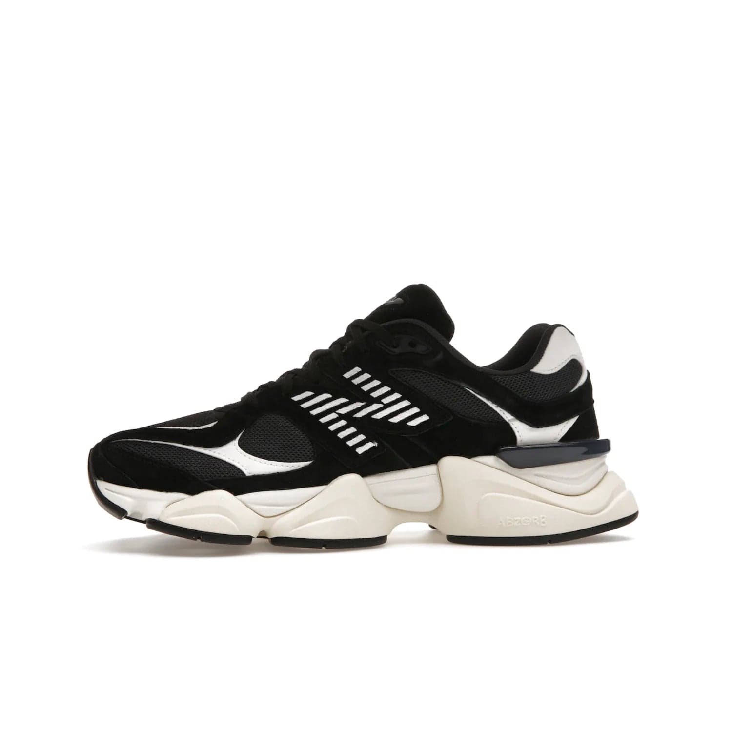 New Balance 9060 Black White - Image 18 - Only at www.BallersClubKickz.com - New Balance 9060 Black White: a sleek black upper with white and black accents, ABZORB cushioning, and improved traction and stability. Get your pair now for just $150.