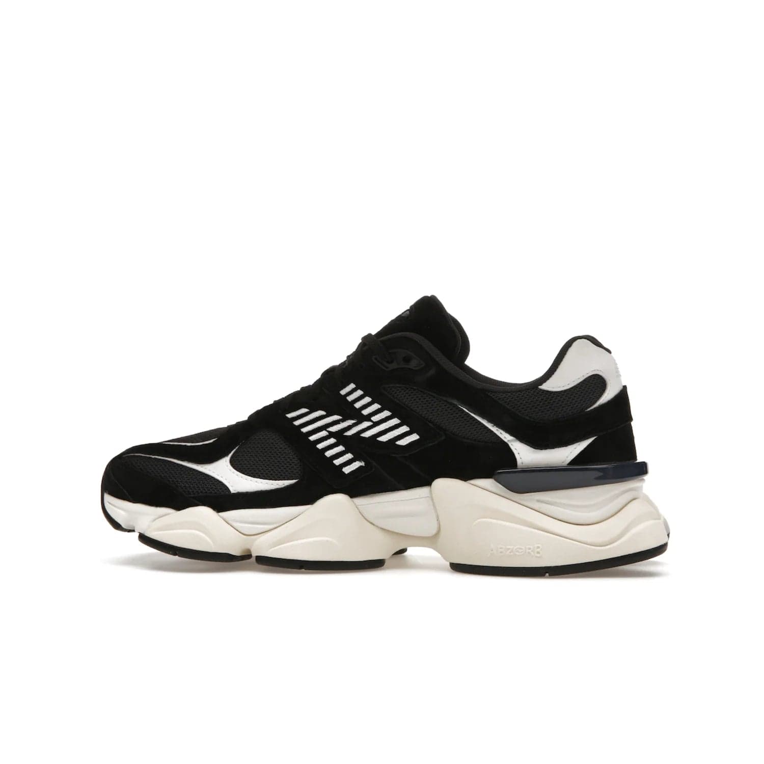 New Balance 9060 Black White - Image 20 - Only at www.BallersClubKickz.com - New Balance 9060 Black White: a sleek black upper with white and black accents, ABZORB cushioning, and improved traction and stability. Get your pair now for just $150.