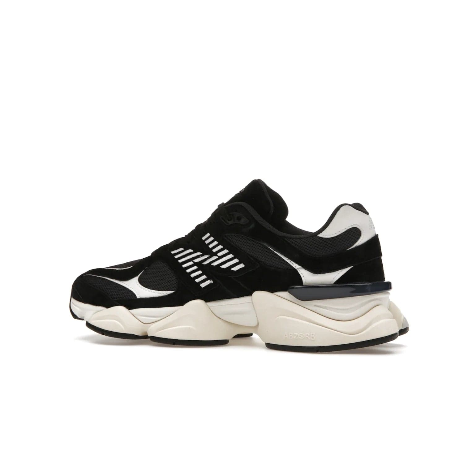 New Balance 9060 Black White - Image 21 - Only at www.BallersClubKickz.com - New Balance 9060 Black White: a sleek black upper with white and black accents, ABZORB cushioning, and improved traction and stability. Get your pair now for just $150.