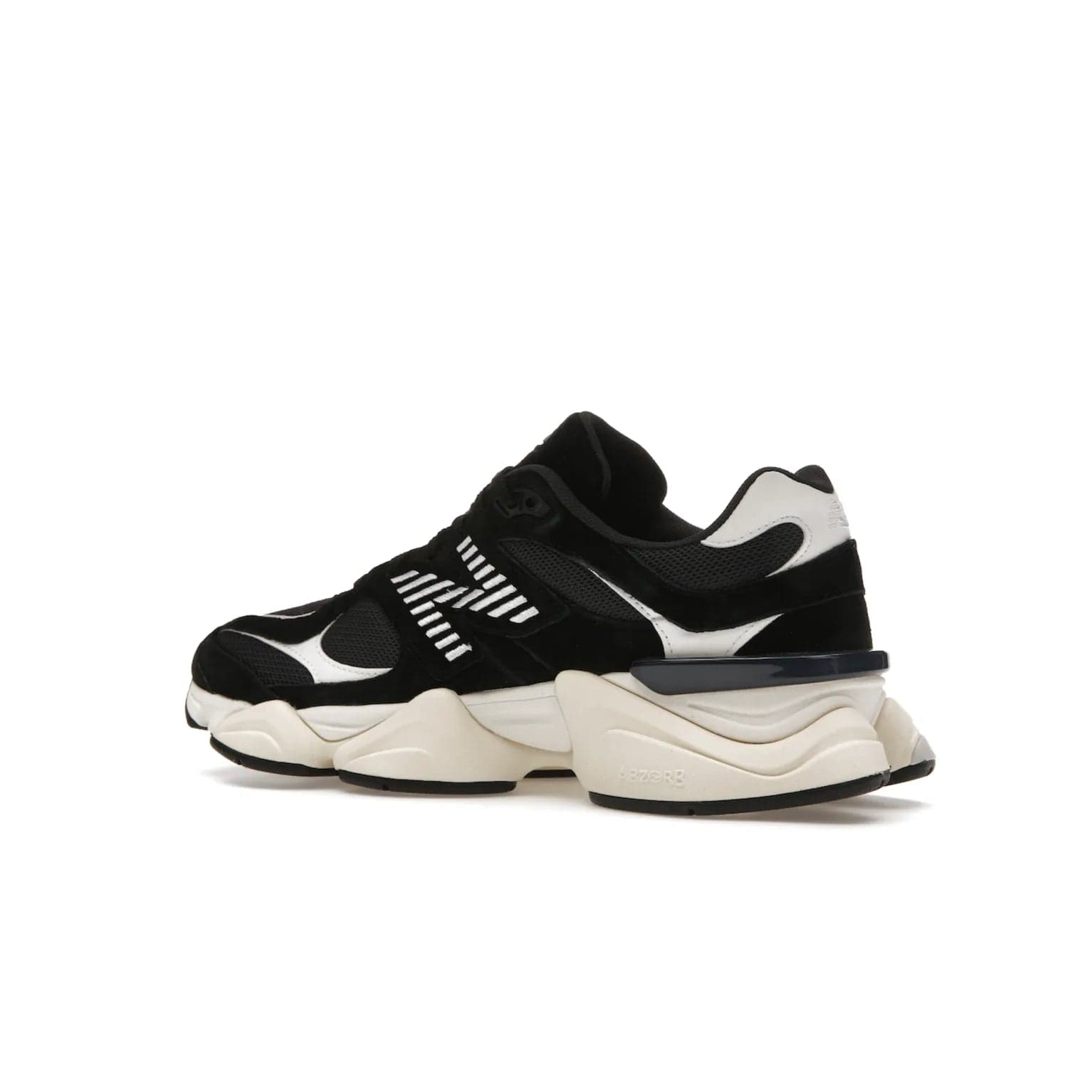 New Balance 9060 Black White - Image 22 - Only at www.BallersClubKickz.com - New Balance 9060 Black White: a sleek black upper with white and black accents, ABZORB cushioning, and improved traction and stability. Get your pair now for just $150.