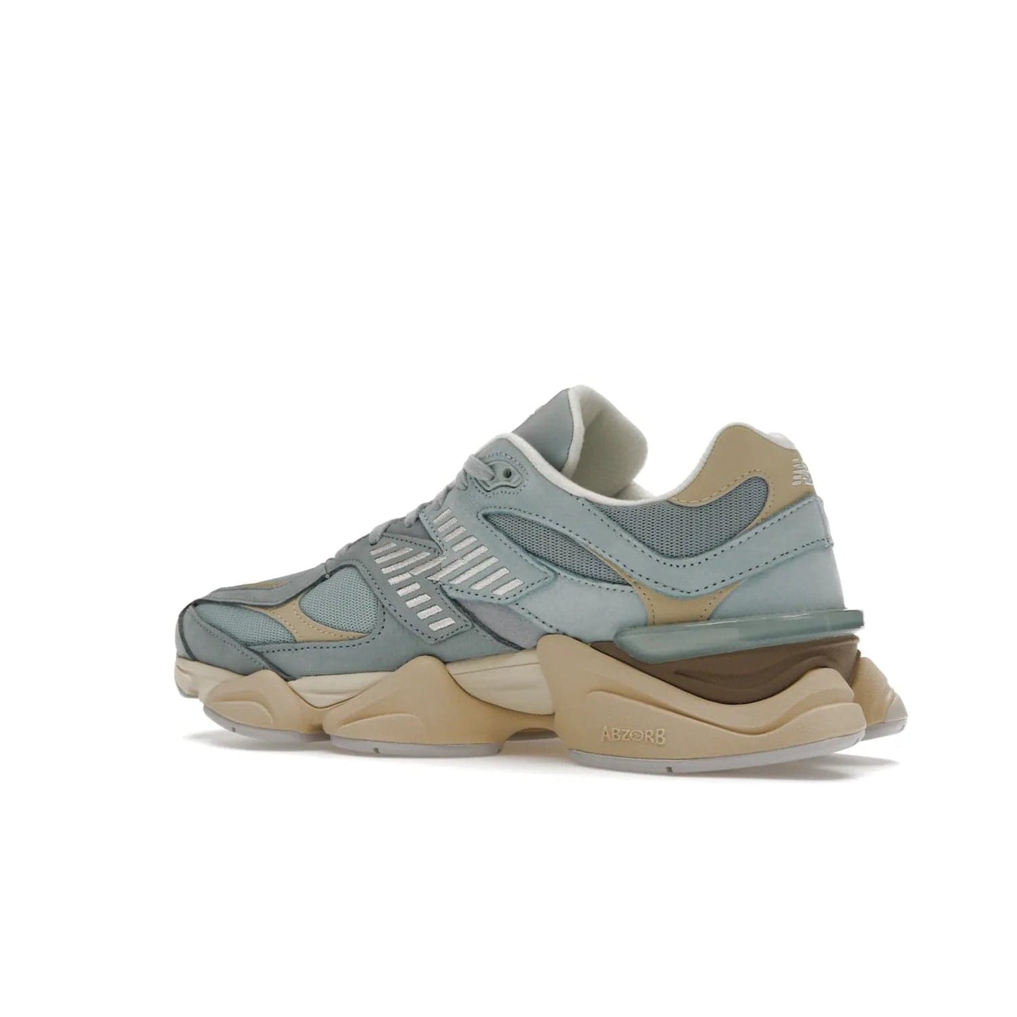 New Balance 9060 Blue Haze - Image 22 - Only at www.BallersClubKickz.com - The New Balance 9060 Blue Haze combines blue haze and beige colors to create a classic silhouette. Breathable upper, EVA and rubber midsole, rubber outsole, and "N" branding complete the design. Released February 3, 2023.