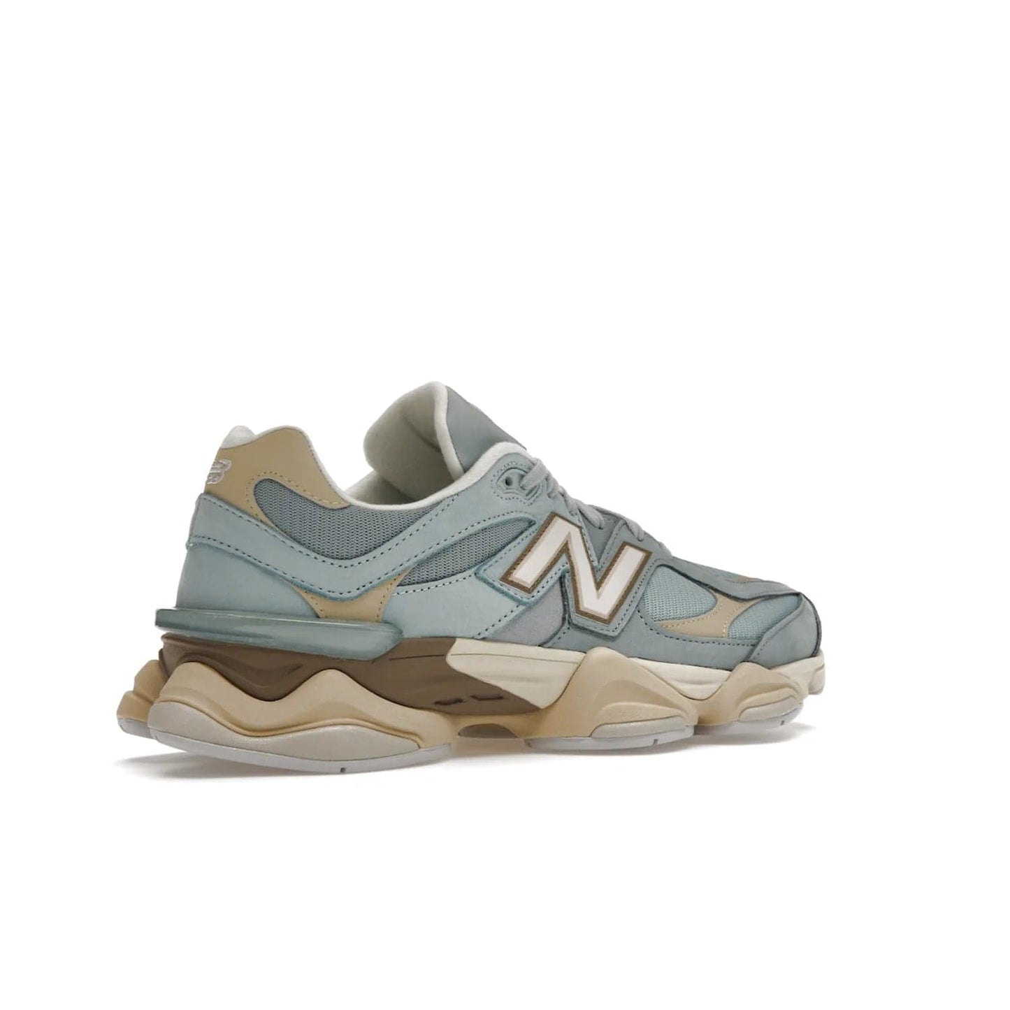 New Balance 9060 Blue Haze - Image 34 - Only at www.BallersClubKickz.com - The New Balance 9060 Blue Haze combines blue haze and beige colors to create a classic silhouette. Breathable upper, EVA and rubber midsole, rubber outsole, and "N" branding complete the design. Released February 3, 2023.