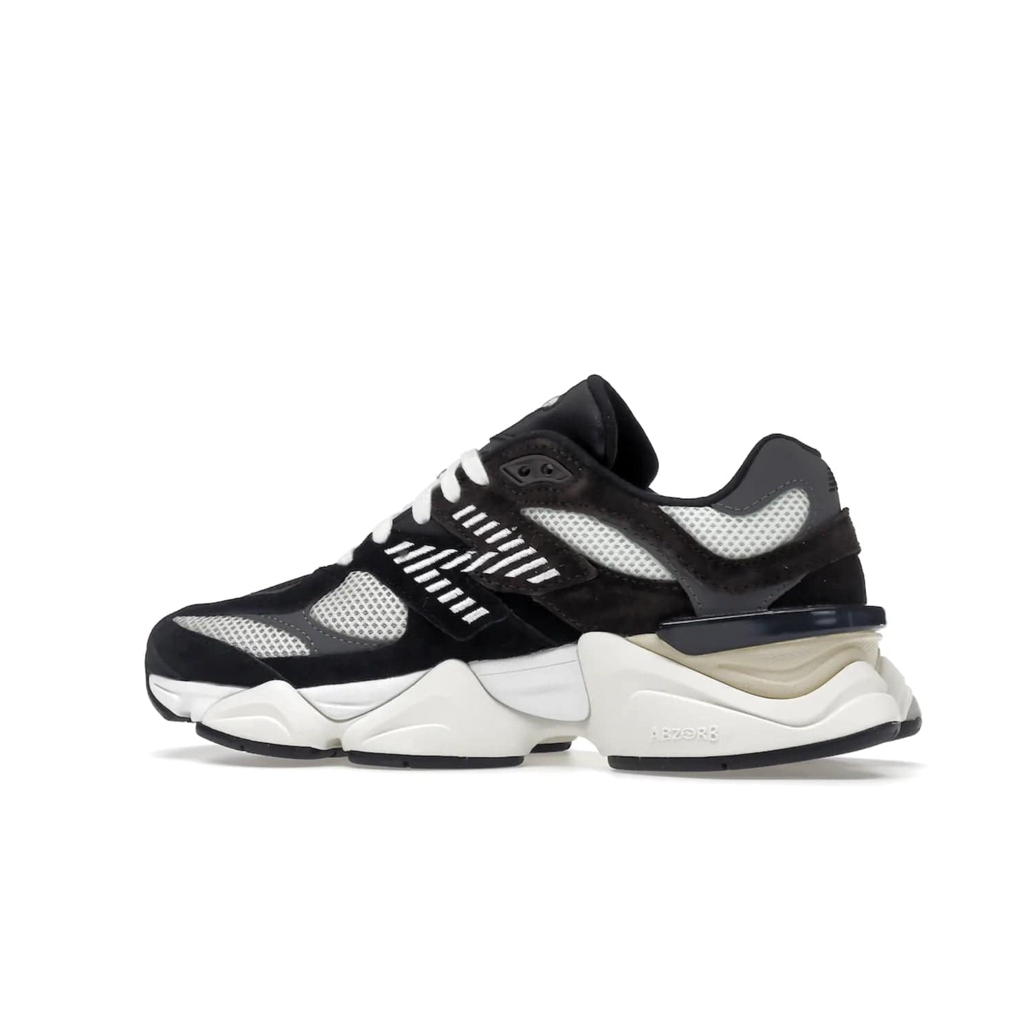 New Balance 9060 Brown Black - Image 21 - Only at www.BallersClubKickz.com - The New Balance 9060 Brown Black features a stylish, breathable mesh upper, REVlite midsole for cushioning, and ABZORB midsole technology for impact protection. Available August 13, 2022.