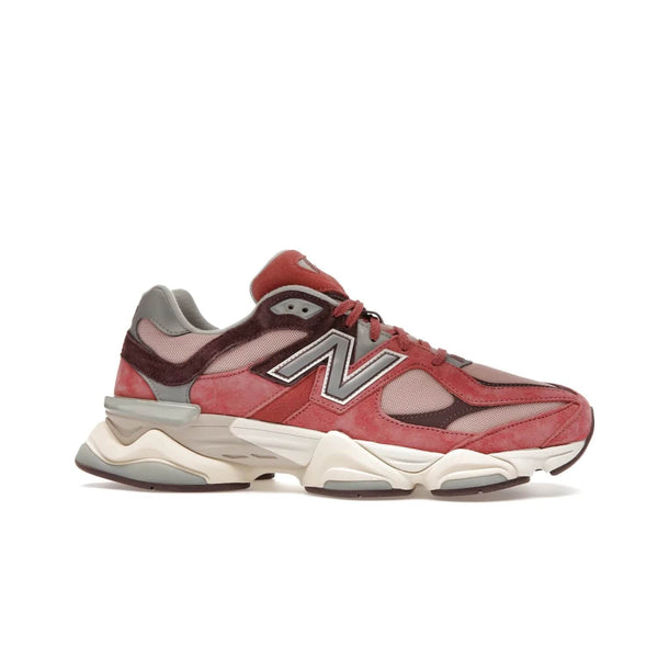 New Balance 9060 Cherry Blossom - Image 2 - Only at www.BallersClubKickz.com - The New Balance 9060 Cherry Blossom: Mineral Red, Truffle, and Rain Cloud tones with silver-tone N symbols, semi-transparent CR equipment, and more. Celebrate the cherry blossom festival in style - released March 4th, 2023.