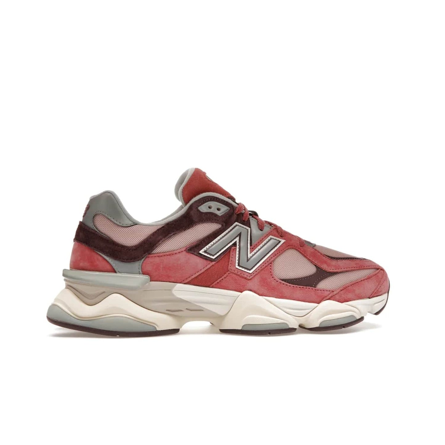 New Balance 9060 Cherry Blossom - Image 36 - Only at www.BallersClubKickz.com - The New Balance 9060 Cherry Blossom: Mineral Red, Truffle, and Rain Cloud tones with silver-tone N symbols, semi-transparent CR equipment, and more. Celebrate the cherry blossom festival in style - released March 4th, 2023.