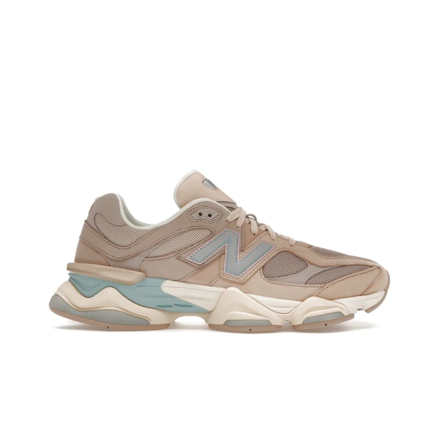 New Balance 9060 Ivory Cream Pink Sand - Image 1 - Only at www.BallersClubKickz.com - New Balance 9060 Ivory Cream Pink Sand - Sleek meshed upper, premium suede overlays, ABZORB cushioning. Get this unique sneaker ahead of the trend, launching December 6th, 2022!