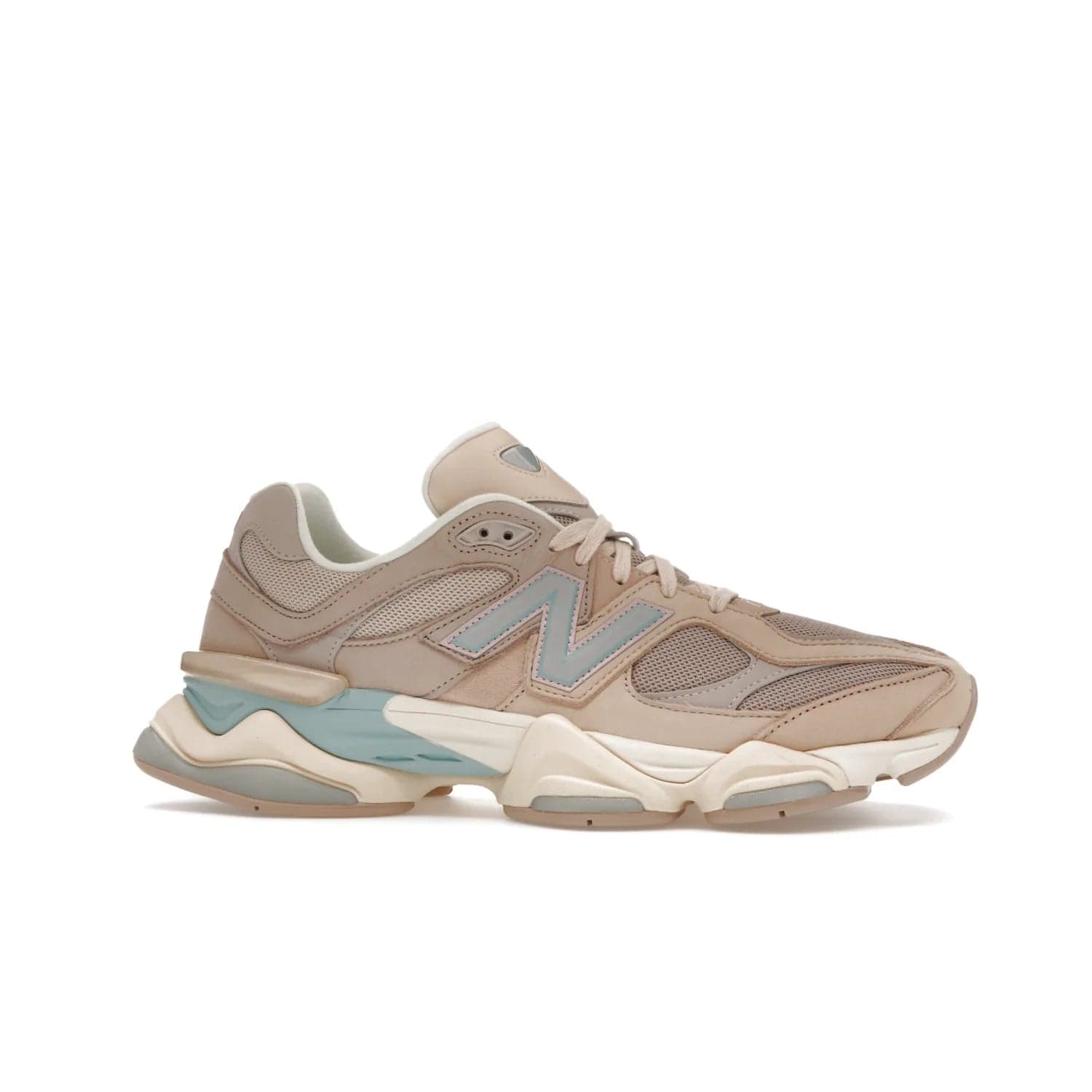 New Balance 9060 Ivory Cream Pink Sand - Image 2 - Only at www.BallersClubKickz.com - New Balance 9060 Ivory Cream Pink Sand - Sleek meshed upper, premium suede overlays, ABZORB cushioning. Get this unique sneaker ahead of the trend, launching December 6th, 2022!