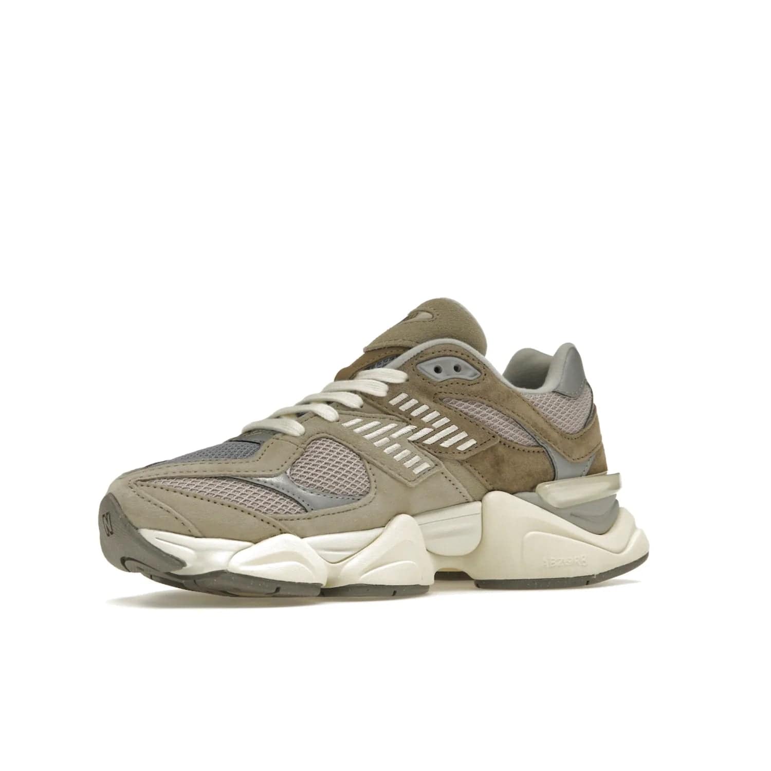 New Balance 9060 Mushroom - Image 16 - Only at www.BallersClubKickz.com - Get the New Balance 9060 Mushroom in stylish aluminum and mushroom tones. Featuring a porous mesh fabric with multiple suede overlays, a grey N symbol and rugged off-white/grey sole. Shop now and make a statement.
