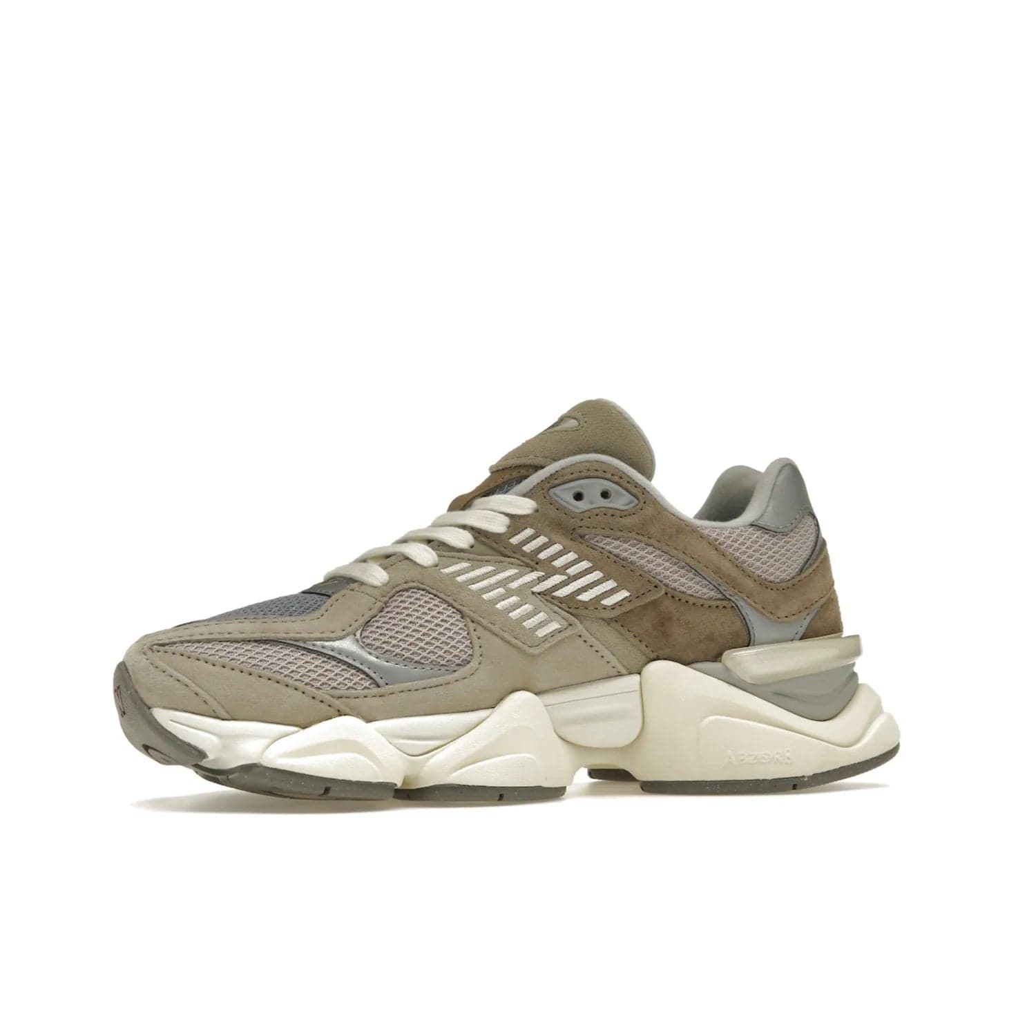 New Balance 9060 Mushroom - Image 17 - Only at www.BallersClubKickz.com - Get the New Balance 9060 Mushroom in stylish aluminum and mushroom tones. Featuring a porous mesh fabric with multiple suede overlays, a grey N symbol and rugged off-white/grey sole. Shop now and make a statement.