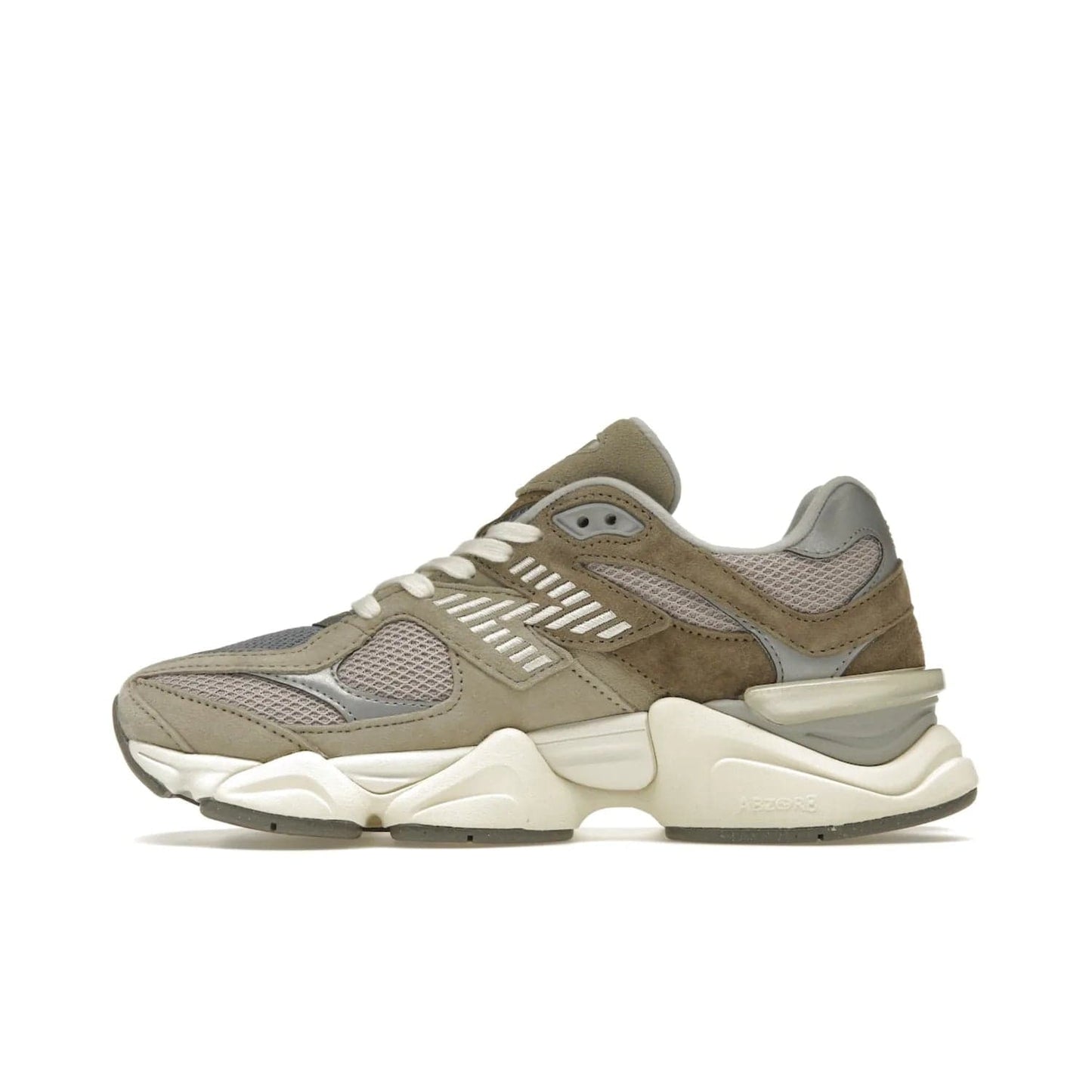New Balance 9060 Mushroom - Image 19 - Only at www.BallersClubKickz.com - Get the New Balance 9060 Mushroom in stylish aluminum and mushroom tones. Featuring a porous mesh fabric with multiple suede overlays, a grey N symbol and rugged off-white/grey sole. Shop now and make a statement.