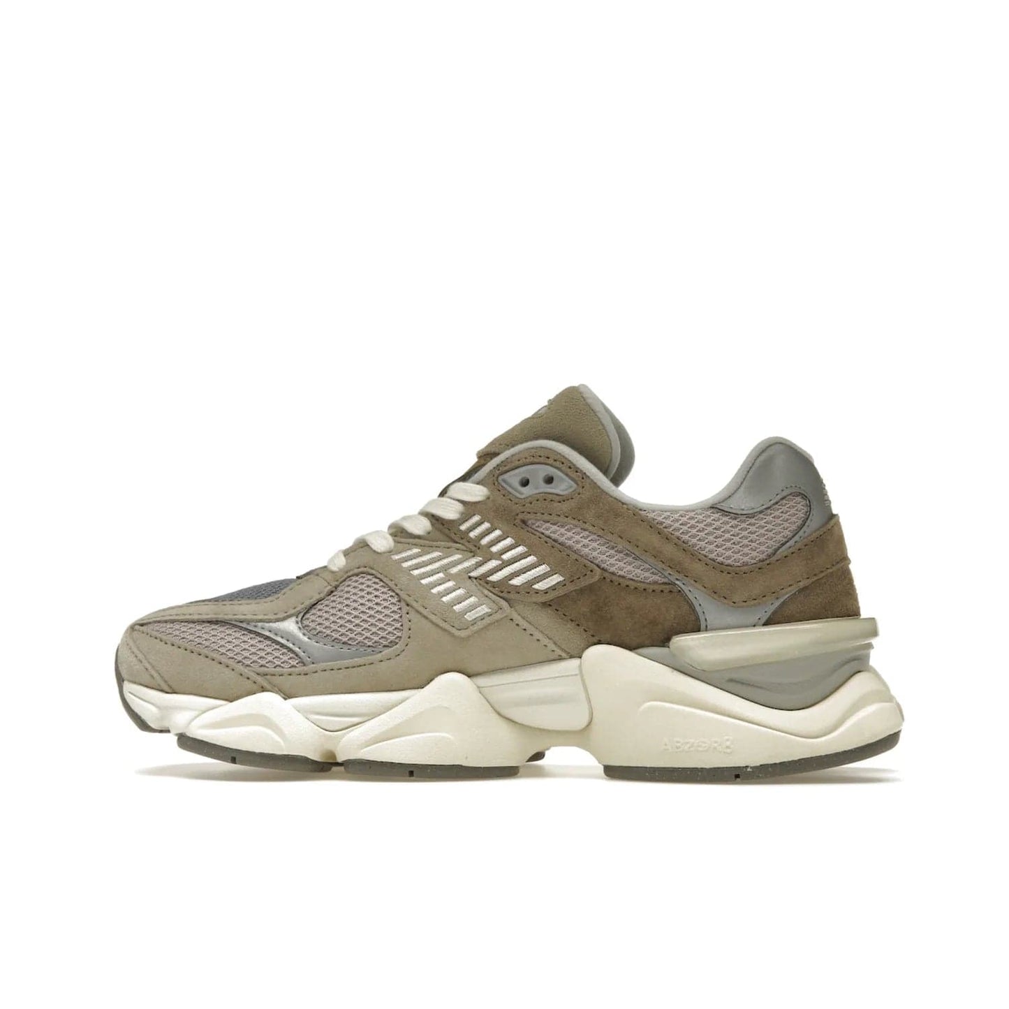 New Balance 9060 Mushroom - Image 20 - Only at www.BallersClubKickz.com - Get the New Balance 9060 Mushroom in stylish aluminum and mushroom tones. Featuring a porous mesh fabric with multiple suede overlays, a grey N symbol and rugged off-white/grey sole. Shop now and make a statement.