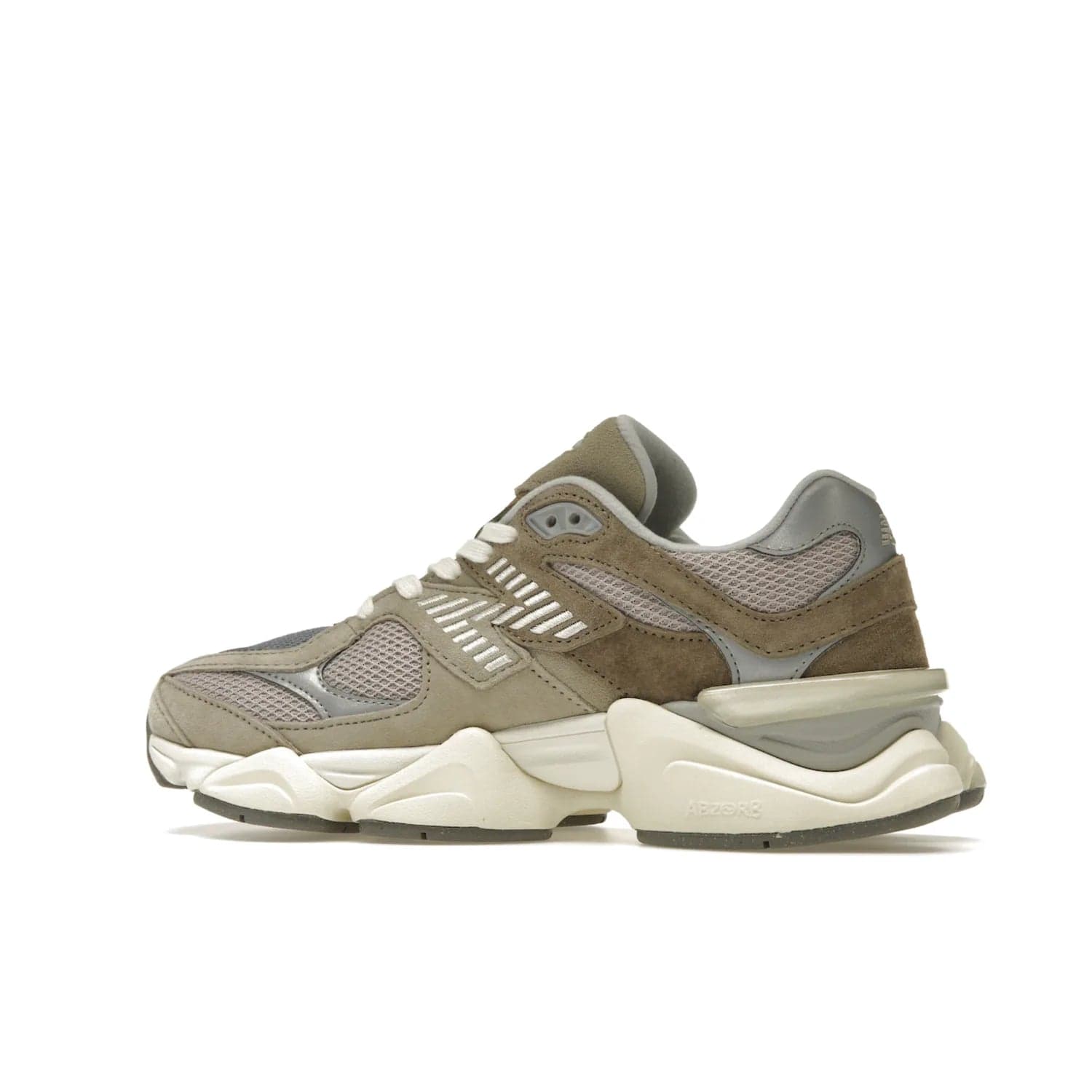 New Balance 9060 Mushroom - Image 21 - Only at www.BallersClubKickz.com - Get the New Balance 9060 Mushroom in stylish aluminum and mushroom tones. Featuring a porous mesh fabric with multiple suede overlays, a grey N symbol and rugged off-white/grey sole. Shop now and make a statement.