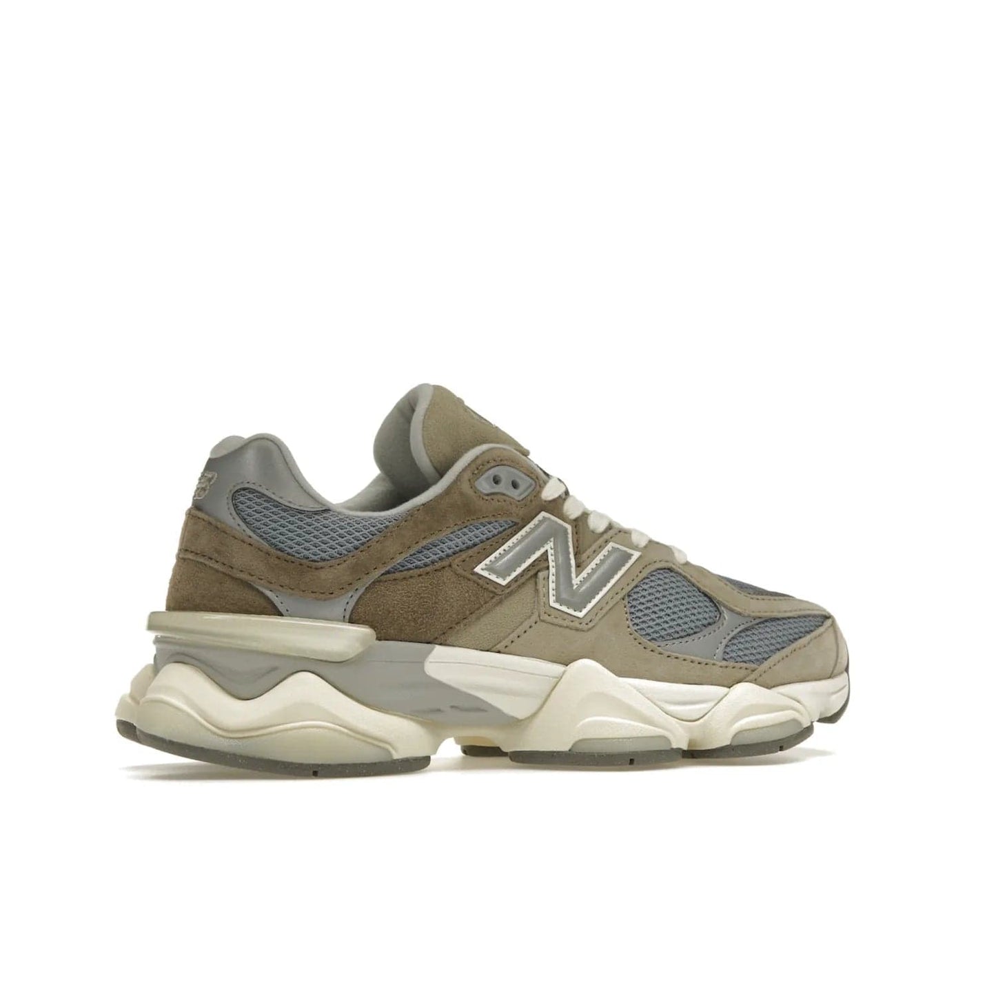 New Balance 9060 Mushroom - Image 35 - Only at www.BallersClubKickz.com - Get the New Balance 9060 Mushroom in stylish aluminum and mushroom tones. Featuring a porous mesh fabric with multiple suede overlays, a grey N symbol and rugged off-white/grey sole. Shop now and make a statement.
