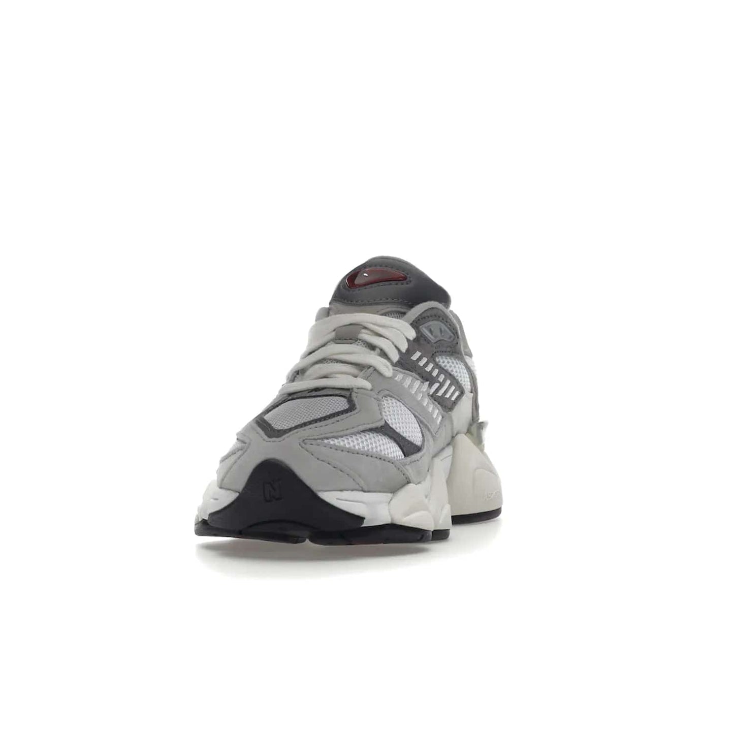 New Balance 9060 Rain Cloud Grey - Image 12 - Only at www.BallersClubKickz.com - New Balance 9060 Rain Cloud Grey is an early 2000s design with grey and off-white tones. Pigskin suede, mesh, and silver accents. "N" emblem and dual-density midsole on diamond outsole. ABZORB technology cushioning. September 2nd release for $150.
