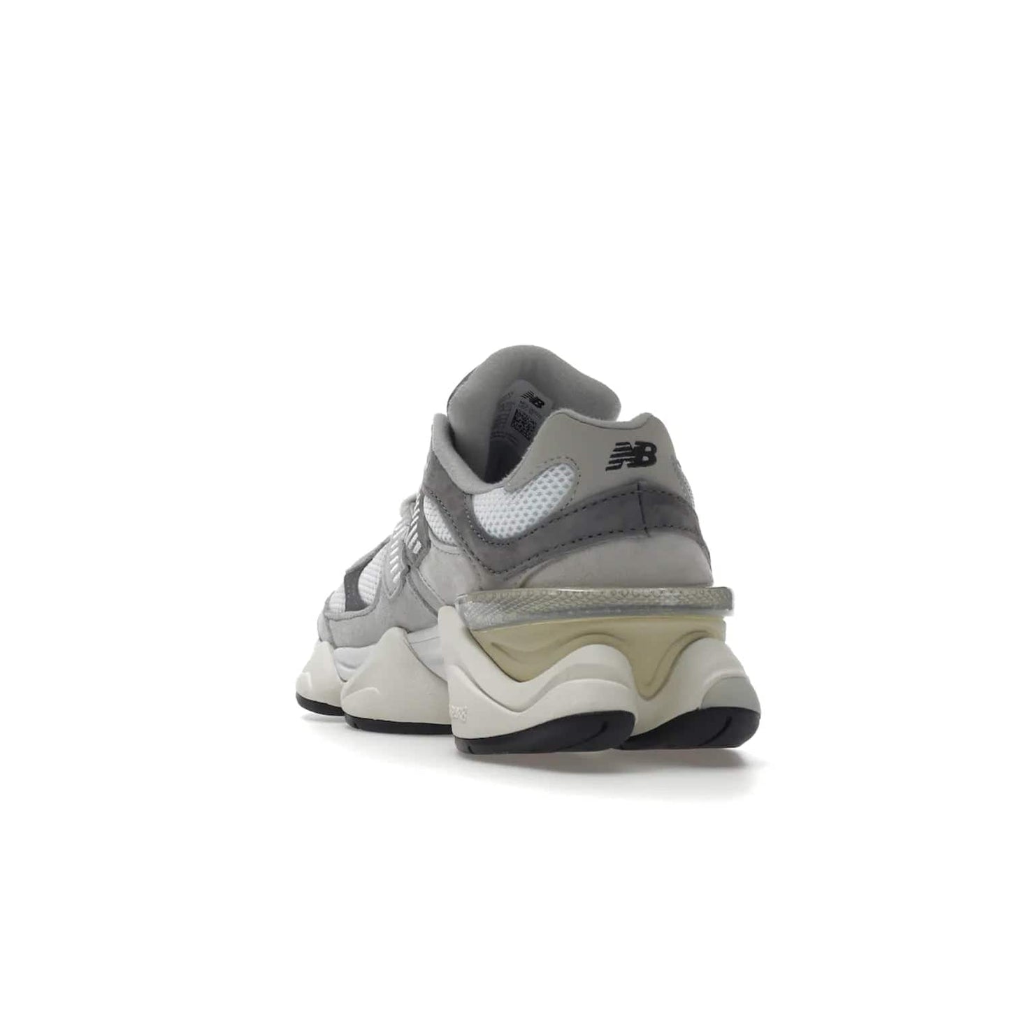 New Balance 9060 Rain Cloud Grey - Image 26 - Only at www.BallersClubKickz.com - New Balance 9060 Rain Cloud Grey is an early 2000s design with grey and off-white tones. Pigskin suede, mesh, and silver accents. "N" emblem and dual-density midsole on diamond outsole. ABZORB technology cushioning. September 2nd release for $150.