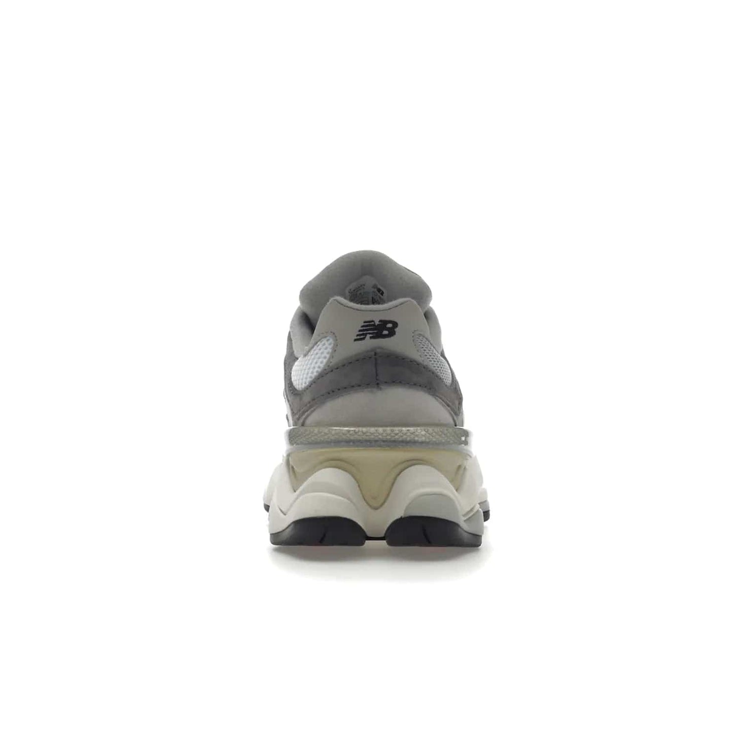 New Balance 9060 Rain Cloud Grey - Image 28 - Only at www.BallersClubKickz.com - New Balance 9060 Rain Cloud Grey is an early 2000s design with grey and off-white tones. Pigskin suede, mesh, and silver accents. "N" emblem and dual-density midsole on diamond outsole. ABZORB technology cushioning. September 2nd release for $150.