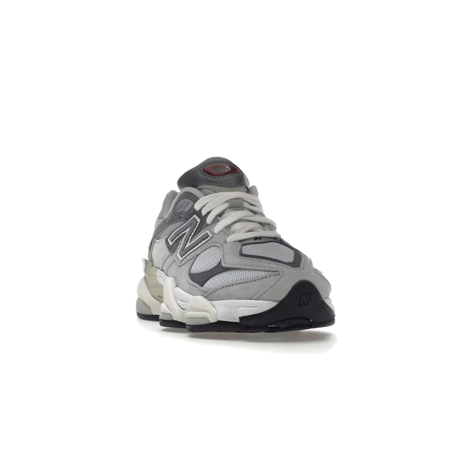 New Balance 9060 Rain Cloud Grey - Image 8 - Only at www.BallersClubKickz.com - New Balance 9060 Rain Cloud Grey is an early 2000s design with grey and off-white tones. Pigskin suede, mesh, and silver accents. "N" emblem and dual-density midsole on diamond outsole. ABZORB technology cushioning. September 2nd release for $150.