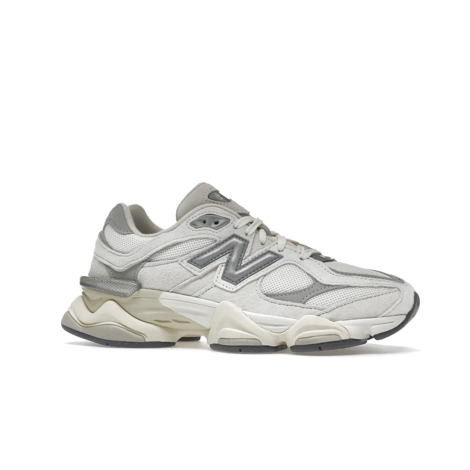 New Balance 9060 Sea Salt White - Image 3 - Only at www.BallersClubKickz.com - Stylish and classic New Balance 9060 Sea Salt White sneaker with premium leather and mesh for all-day comfort. Minimalist look, perfect for any occasion, and Jan 14, 2023 release date. Sleek design, exceptional materials, and timeless style.