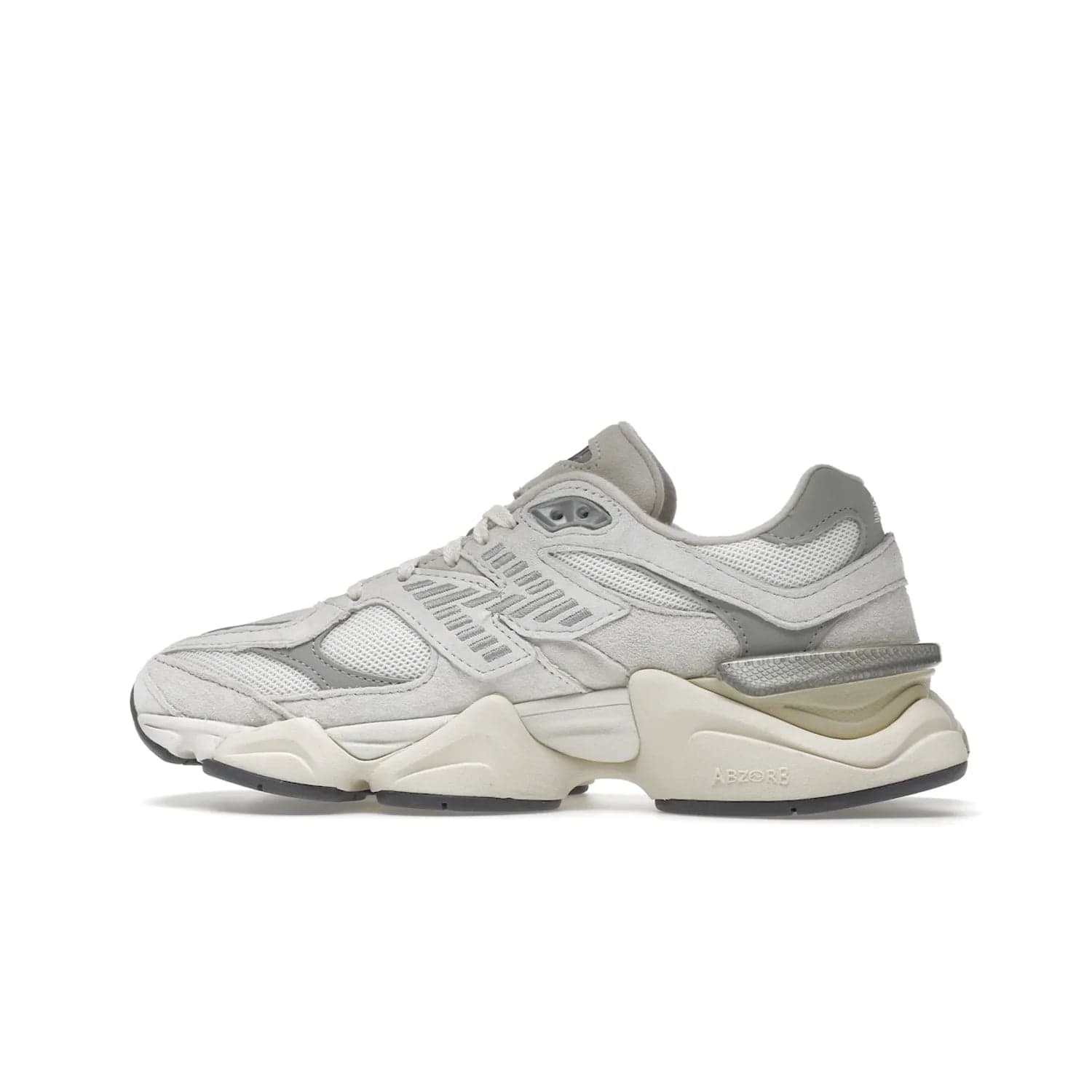 New Balance 9060 Sea Salt White - Image 20 - Only at www.BallersClubKickz.com - Stylish and classic New Balance 9060 Sea Salt White sneaker with premium leather and mesh for all-day comfort. Minimalist look, perfect for any occasion, and Jan 14, 2023 release date. Sleek design, exceptional materials, and timeless style.