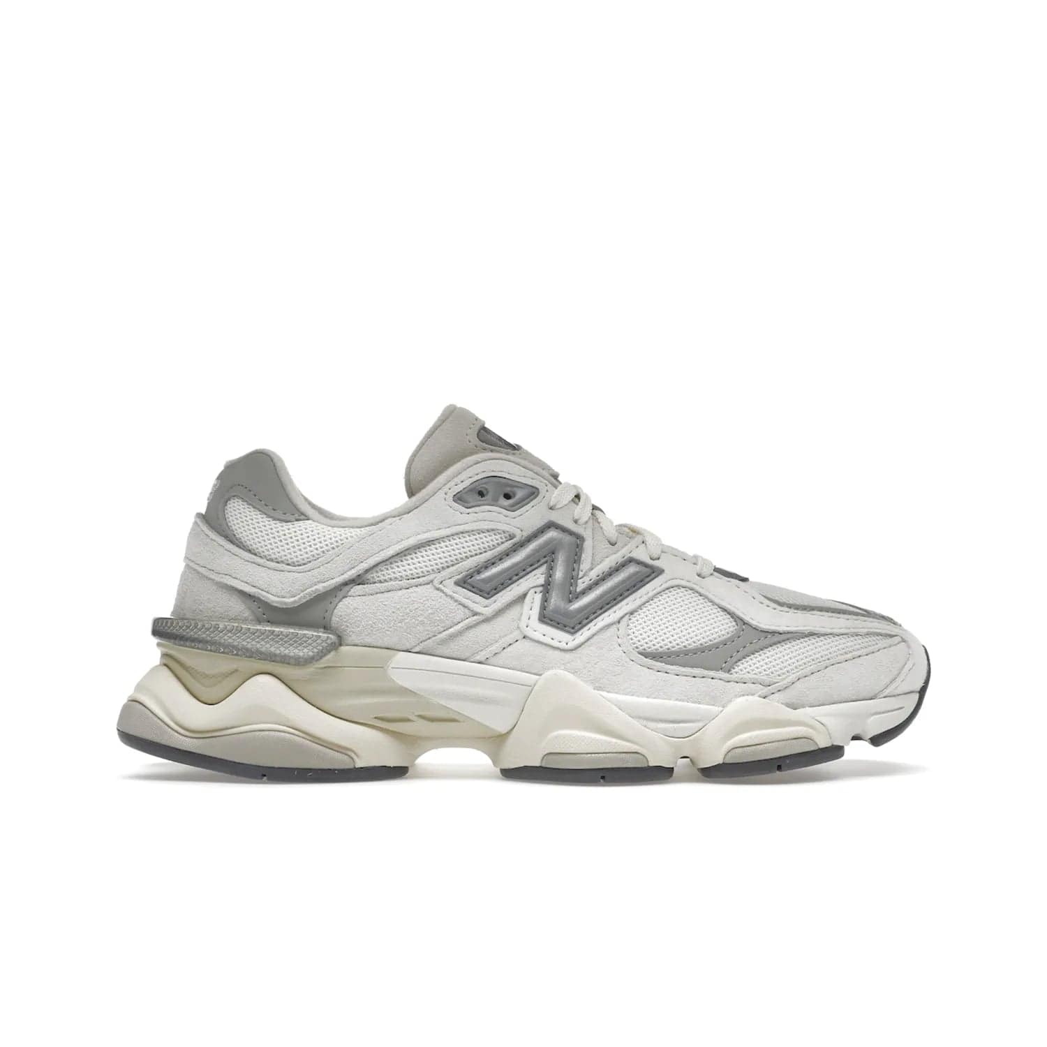 New Balance 9060 Sea Salt White - Image 1 - Only at www.BallersClubKickz.com - Stylish and classic New Balance 9060 Sea Salt White sneaker with premium leather and mesh for all-day comfort. Minimalist look, perfect for any occasion, and Jan 14, 2023 release date. Sleek design, exceptional materials, and timeless style.
