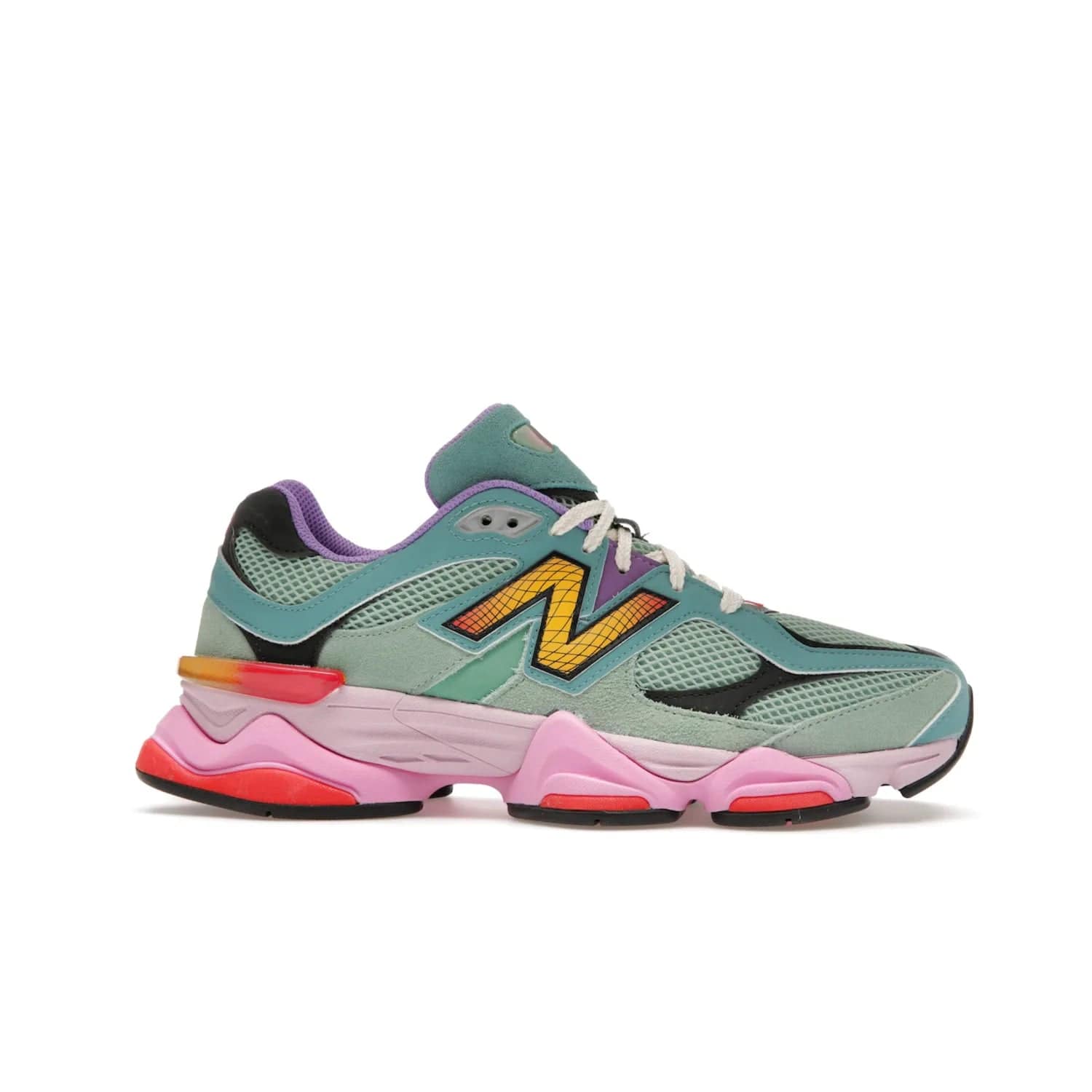 New Balance 9060 Warped Multi-Color - Image 2 - Only at www.BallersClubKickz.com - Enhance your style with the new New Balance 9060 Warped Multi-Colour! Suede overlays, mesh base layer and ABZORB midsole provide comfortable cushioning, while the colourful design ticks all the latest trends. Nylon laces offer an adjustable fit for maximum convenience. Debuting on March 31, 2023 - a must-have addition to your sneaker collection.