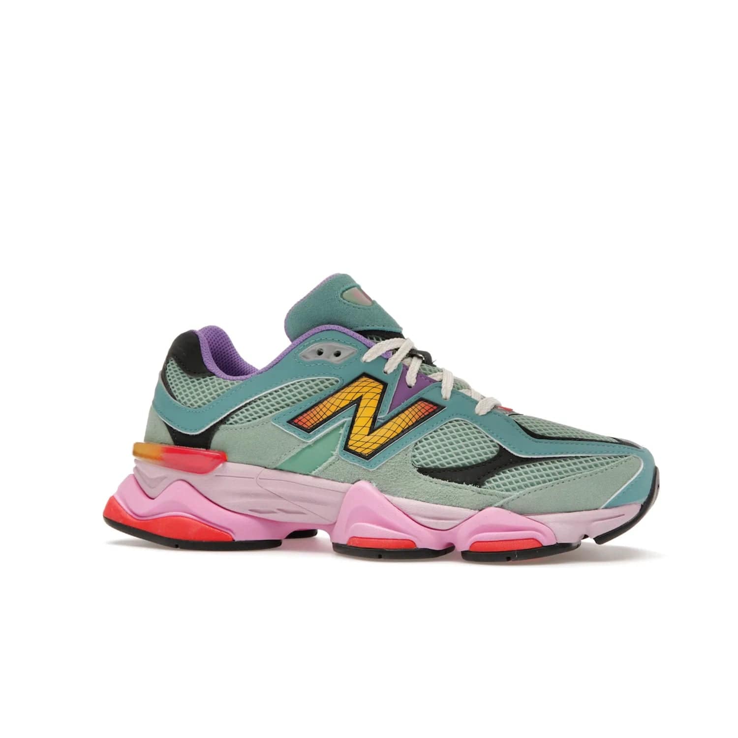 New Balance 9060 Warped Multi-Color - Image 3 - Only at www.BallersClubKickz.com - Enhance your style with the new New Balance 9060 Warped Multi-Colour! Suede overlays, mesh base layer and ABZORB midsole provide comfortable cushioning, while the colourful design ticks all the latest trends. Nylon laces offer an adjustable fit for maximum convenience. Debuting on March 31, 2023 - a must-have addition to your sneaker collection.