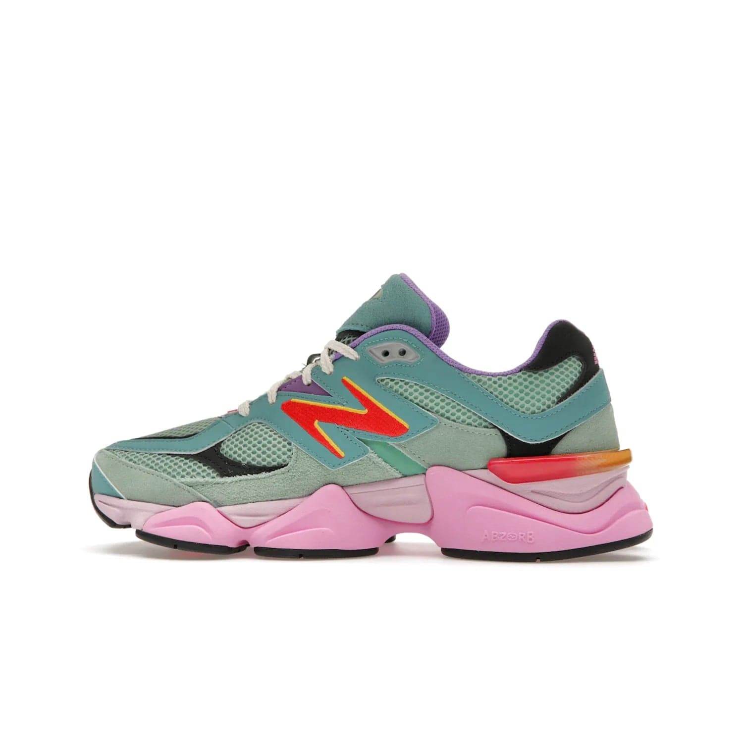 New Balance 9060 Warped Multi-Color - Image 20 - Only at www.BallersClubKickz.com - Enhance your style with the new New Balance 9060 Warped Multi-Colour! Suede overlays, mesh base layer and ABZORB midsole provide comfortable cushioning, while the colourful design ticks all the latest trends. Nylon laces offer an adjustable fit for maximum convenience. Debuting on March 31, 2023 - a must-have addition to your sneaker collection.