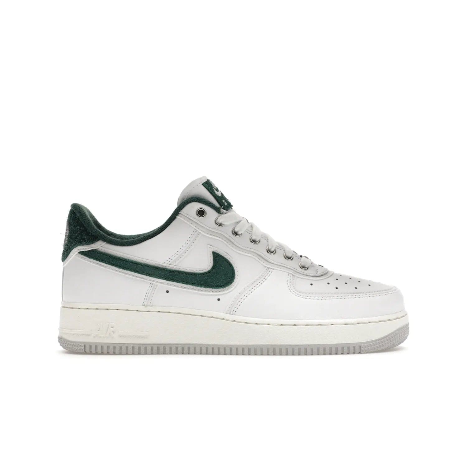 Nike Air Force 1 Low '07 Premium University of Oregon PE - Image 1 - Only at www.BallersClubKickz.com - The Nike Air Force 1 Low '07 Premium. Special Oregon University colorway. White base with green and sail accents. Cushioned rubber midsole. Comfort and style. Support your school!