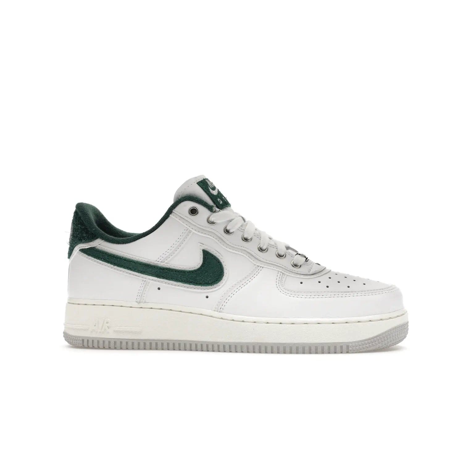 Nike Air Force 1 Low '07 Premium University of Oregon PE - Image 2 - Only at www.BallersClubKickz.com - The Nike Air Force 1 Low '07 Premium. Special Oregon University colorway. White base with green and sail accents. Cushioned rubber midsole. Comfort and style. Support your school!