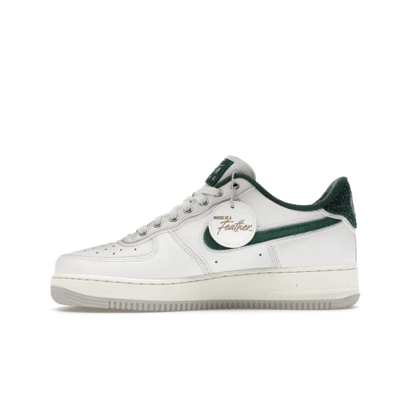 Nike Air Force 1 Low '07 Premium University of Oregon PE - Image 19 - Only at www.BallersClubKickz.com - The Nike Air Force 1 Low '07 Premium. Special Oregon University colorway. White base with green and sail accents. Cushioned rubber midsole. Comfort and style. Support your school!