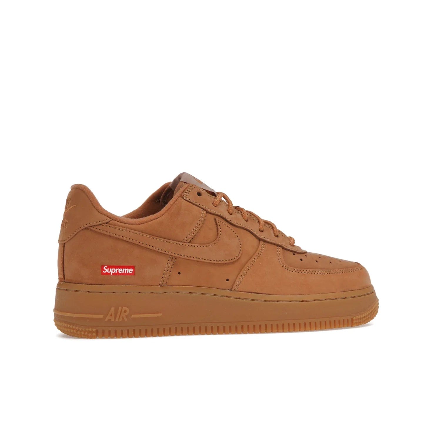 Nike Air Force 1 Low SP Supreme Wheat - Image 35 - Only at www.BallersClubKickz.com - A luxe Flax Durabuck upper and Supreme Box Logo insignias on the lateral heels make the Nike Air Force 1 Low SP Supreme Wheat a stylish lifestyle shoe. Matching Flax Air sole adds a classic touch to this collaboration between Nike and Supreme. Make a statement with this edition of the classic Air Force 1 Low.