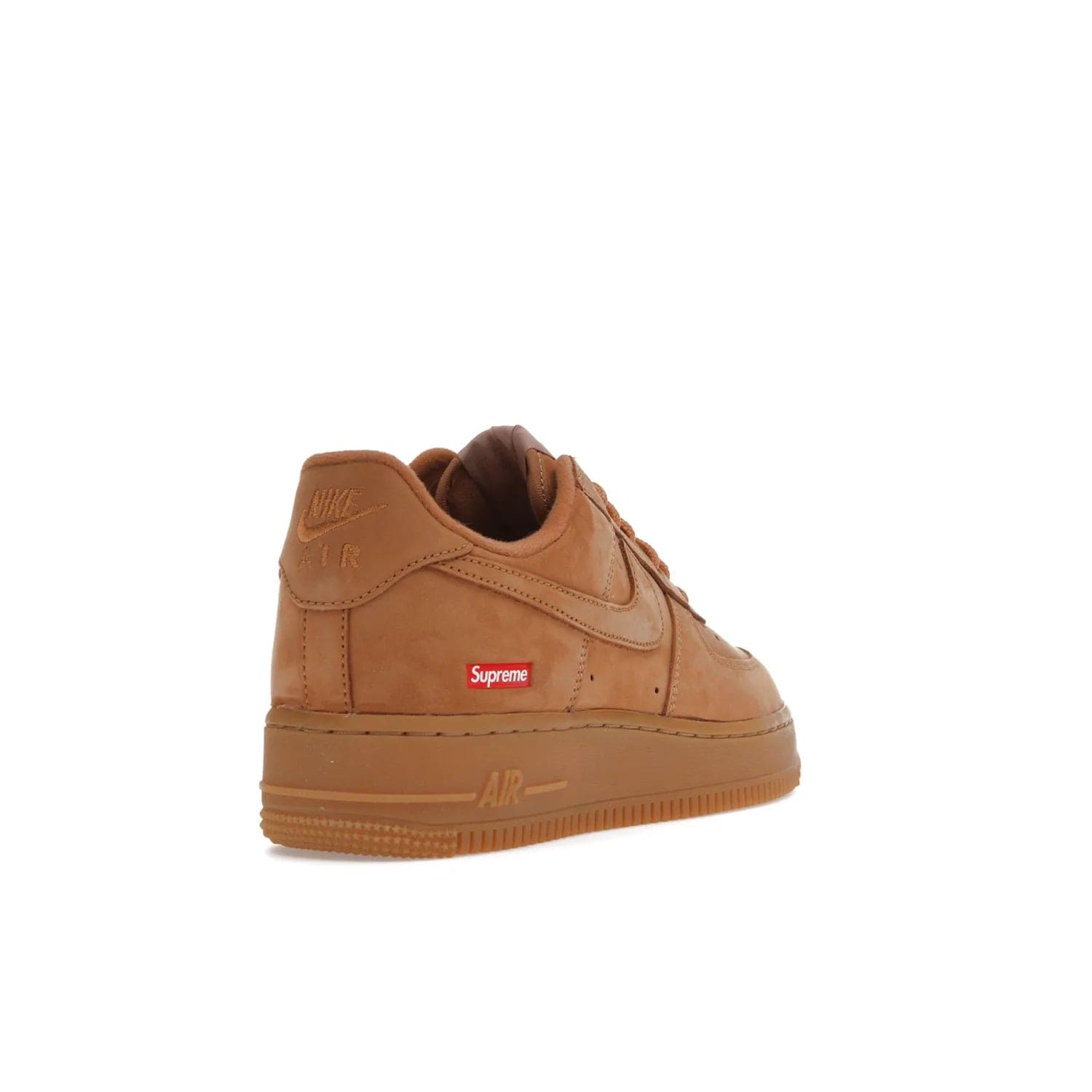 Nike Air Force 1 Low SP Supreme Wheat - Image 31 - Only at www.BallersClubKickz.com - A luxe Flax Durabuck upper and Supreme Box Logo insignias on the lateral heels make the Nike Air Force 1 Low SP Supreme Wheat a stylish lifestyle shoe. Matching Flax Air sole adds a classic touch to this collaboration between Nike and Supreme. Make a statement with this edition of the classic Air Force 1 Low.