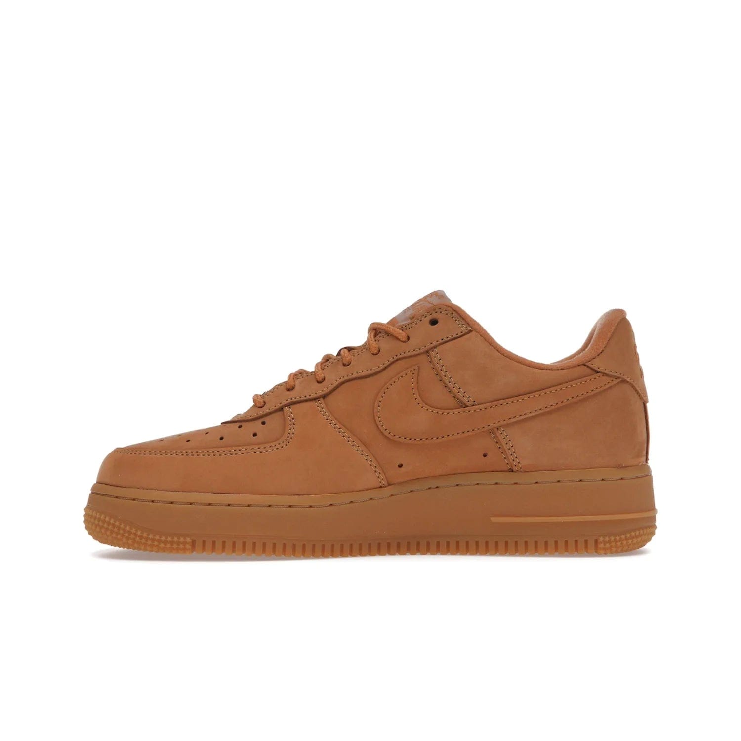 Nike Air Force 1 Low SP Supreme Wheat - Image 19 - Only at www.BallersClubKickz.com - A luxe Flax Durabuck upper and Supreme Box Logo insignias on the lateral heels make the Nike Air Force 1 Low SP Supreme Wheat a stylish lifestyle shoe. Matching Flax Air sole adds a classic touch to this collaboration between Nike and Supreme. Make a statement with this edition of the classic Air Force 1 Low.