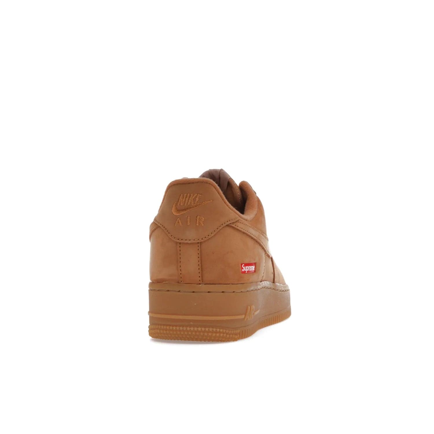 Nike Air Force 1 Low SP Supreme Wheat - Image 29 - Only at www.BallersClubKickz.com - A luxe Flax Durabuck upper and Supreme Box Logo insignias on the lateral heels make the Nike Air Force 1 Low SP Supreme Wheat a stylish lifestyle shoe. Matching Flax Air sole adds a classic touch to this collaboration between Nike and Supreme. Make a statement with this edition of the classic Air Force 1 Low.