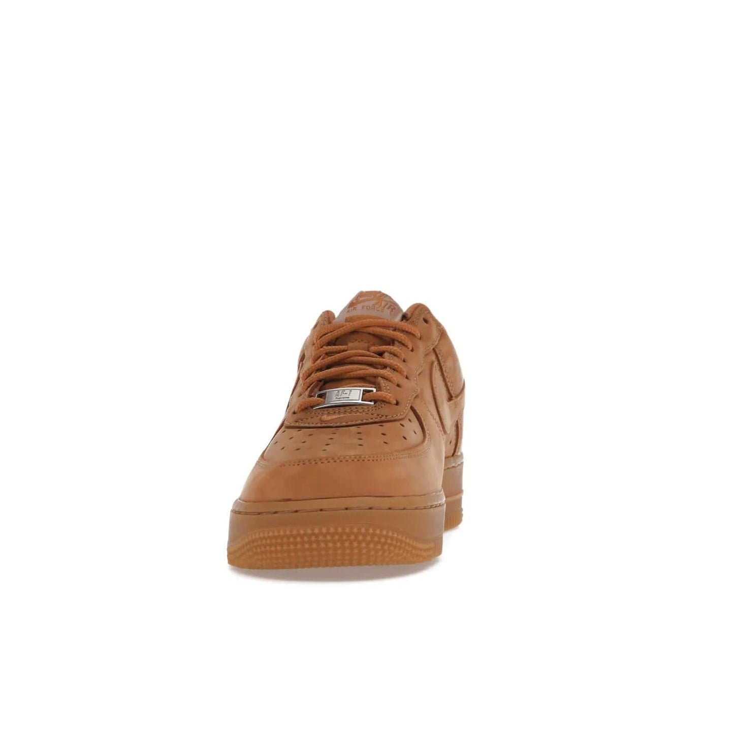Nike Air Force 1 Low SP Supreme Wheat - Image 11 - Only at www.BallersClubKickz.com - A luxe Flax Durabuck upper and Supreme Box Logo insignias on the lateral heels make the Nike Air Force 1 Low SP Supreme Wheat a stylish lifestyle shoe. Matching Flax Air sole adds a classic touch to this collaboration between Nike and Supreme. Make a statement with this edition of the classic Air Force 1 Low.