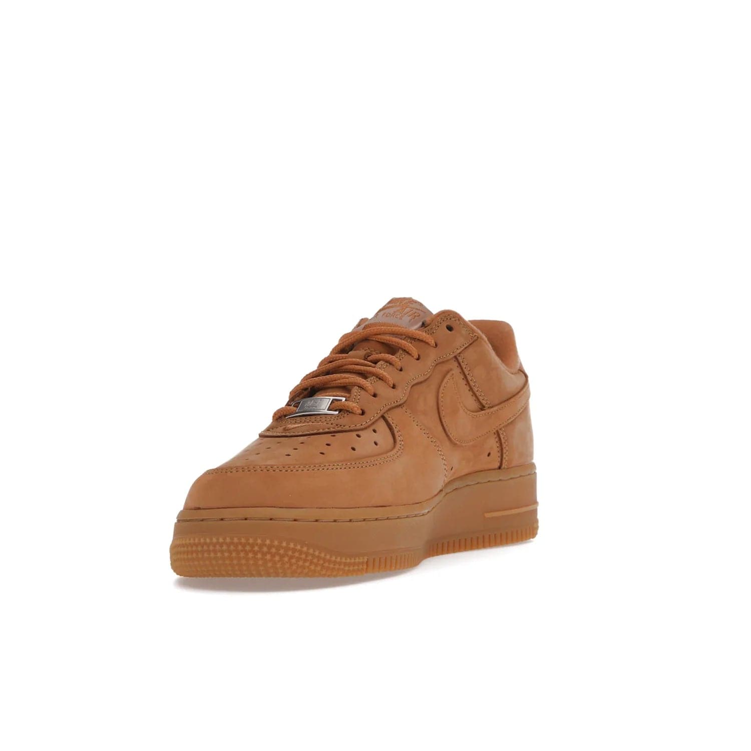 Nike Air Force 1 Low SP Supreme Wheat - Image 13 - Only at www.BallersClubKickz.com - A luxe Flax Durabuck upper and Supreme Box Logo insignias on the lateral heels make the Nike Air Force 1 Low SP Supreme Wheat a stylish lifestyle shoe. Matching Flax Air sole adds a classic touch to this collaboration between Nike and Supreme. Make a statement with this edition of the classic Air Force 1 Low.