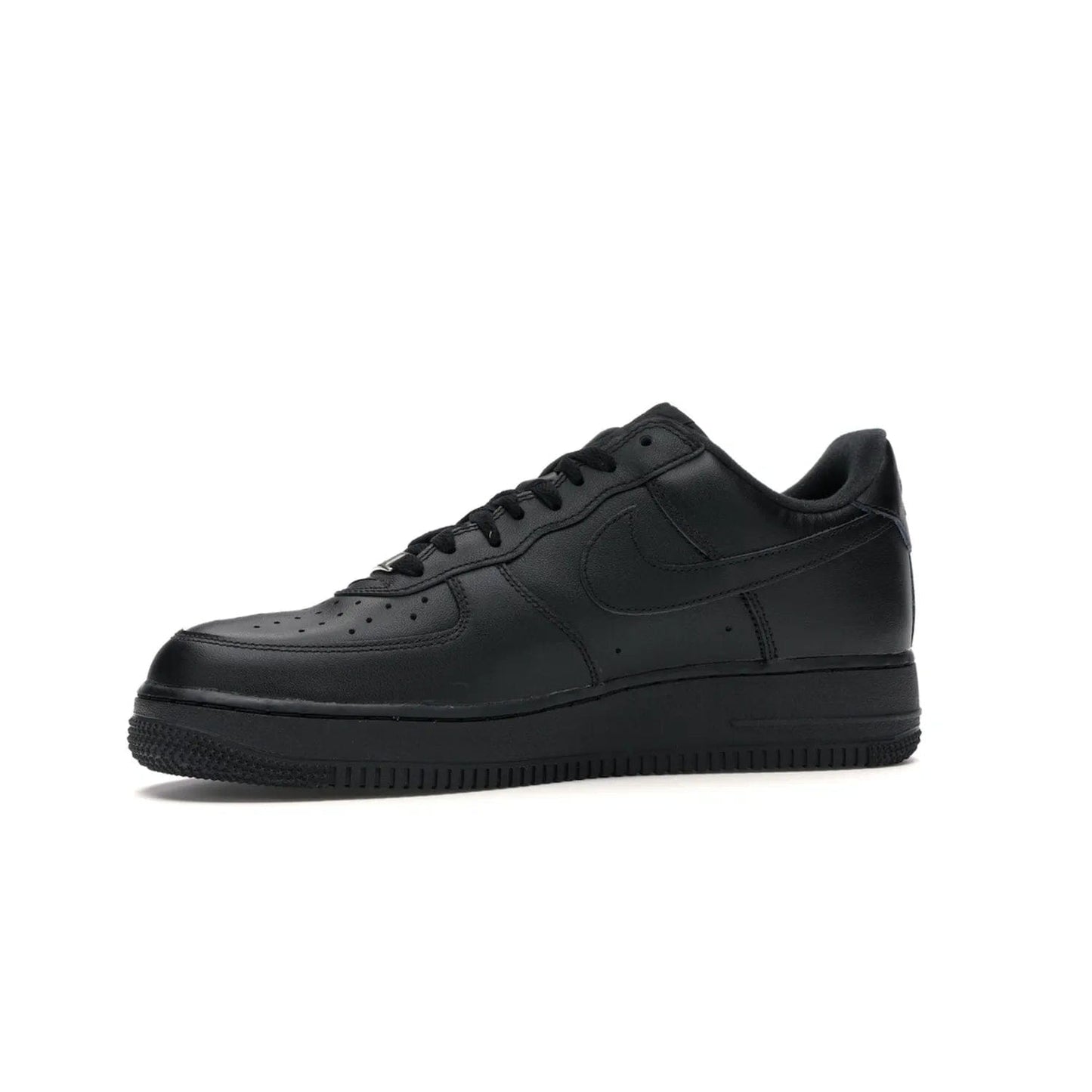 Nike Air Force 1 Low Supreme Black - Image 17 - Only at www.BallersClubKickz.com - Iconic style meets classic black design in the Nike Air Force 1 Low Supreme Black. Featuring a luxe leather upper and red Supreme Box Logo at the heel, these sneakers released in March 2020, and now available.