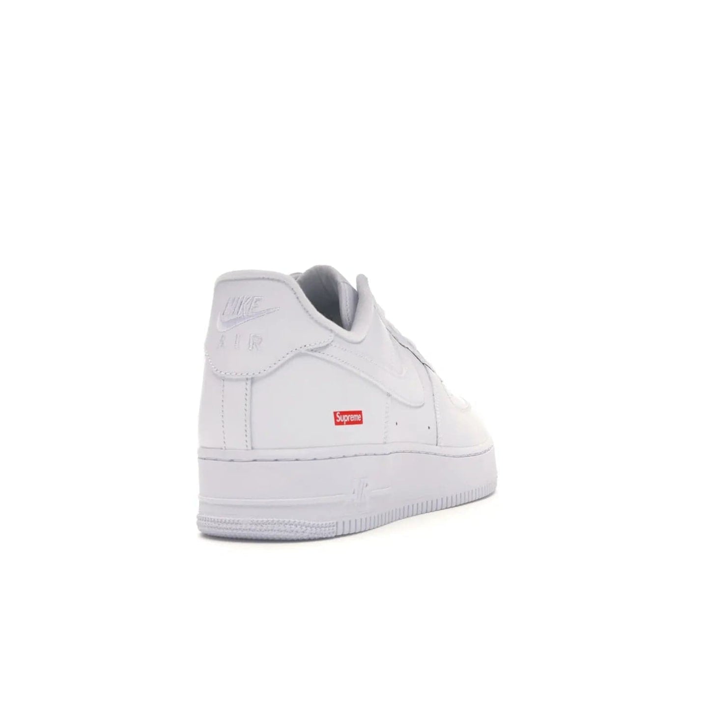 Nike Air Force 1 Low Supreme White - Image 30 - Only at www.BallersClubKickz.com - The Nike Air Force 1 Low Supreme White - a classic all-white design featuring premium leather and the iconic red Supreme Box Logo. Iconic sneakers embodying NYC style and culture. Released March 2020.