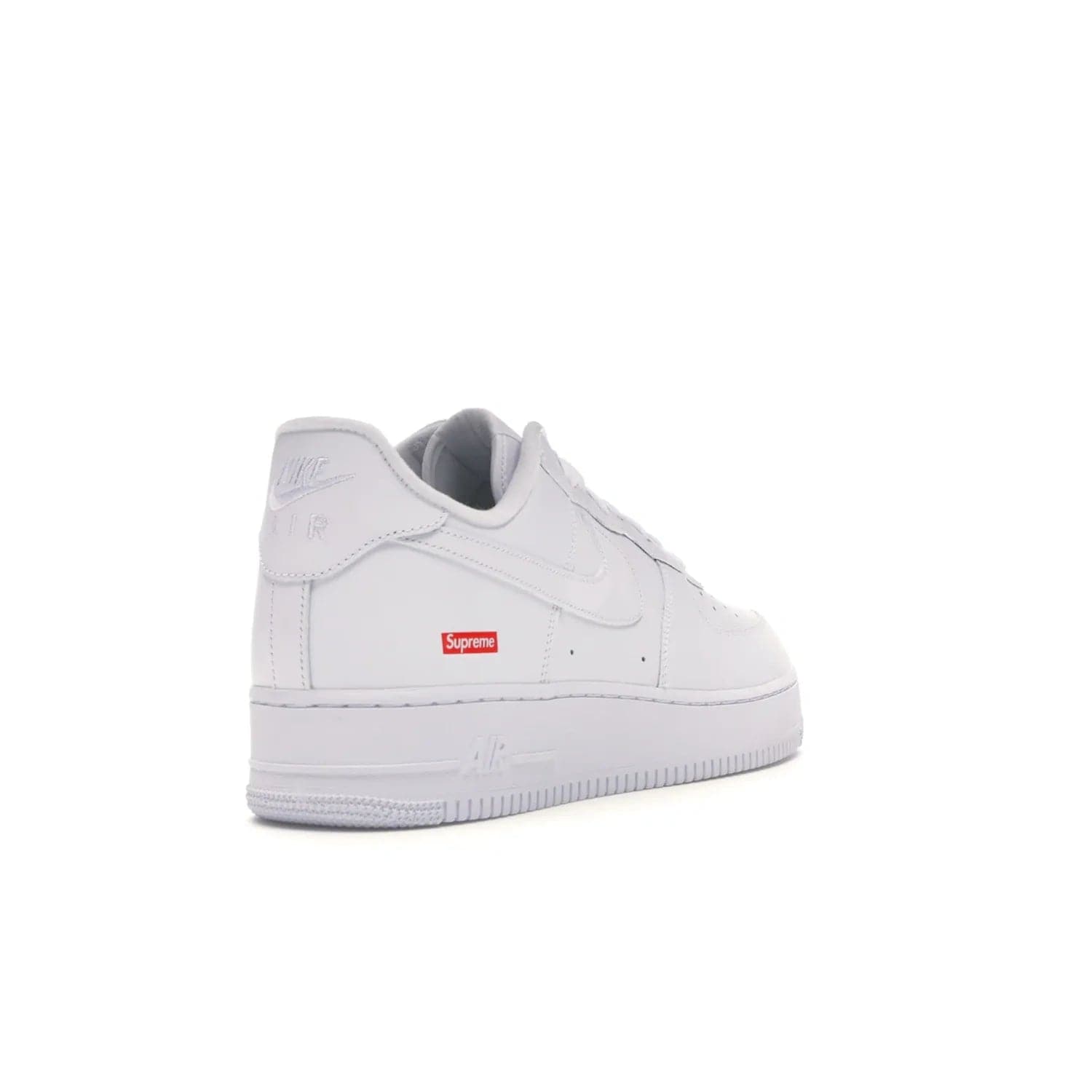Nike Air Force 1 Low Supreme White - Image 31 - Only at www.BallersClubKickz.com - The Nike Air Force 1 Low Supreme White - a classic all-white design featuring premium leather and the iconic red Supreme Box Logo. Iconic sneakers embodying NYC style and culture. Released March 2020.