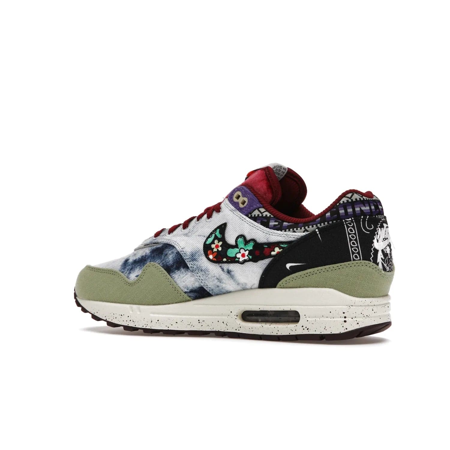 Nike Air Max 1 SP Concepts Mellow - Image 22 - Only at www.BallersClubKickz.com - The Nike Air Max 1 SP Concepts Mellow combines classic and modern style with unique materials, embroidery, and a speckled sole. Get heads turning with this stylish sneaker, releasing March 2022.