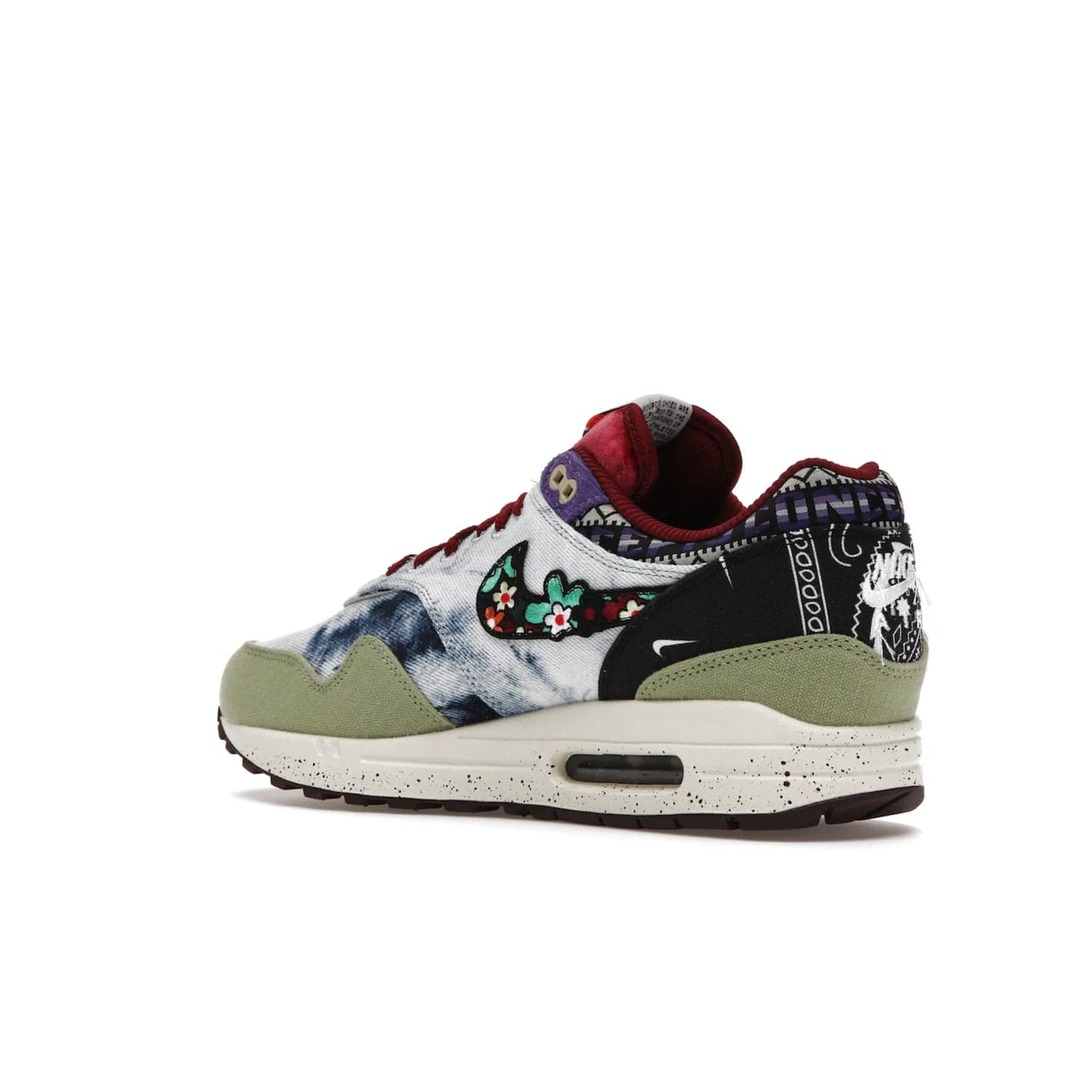 Nike Air Max 1 SP Concepts Mellow - Image 23 - Only at www.BallersClubKickz.com - The Nike Air Max 1 SP Concepts Mellow combines classic and modern style with unique materials, embroidery, and a speckled sole. Get heads turning with this stylish sneaker, releasing March 2022.