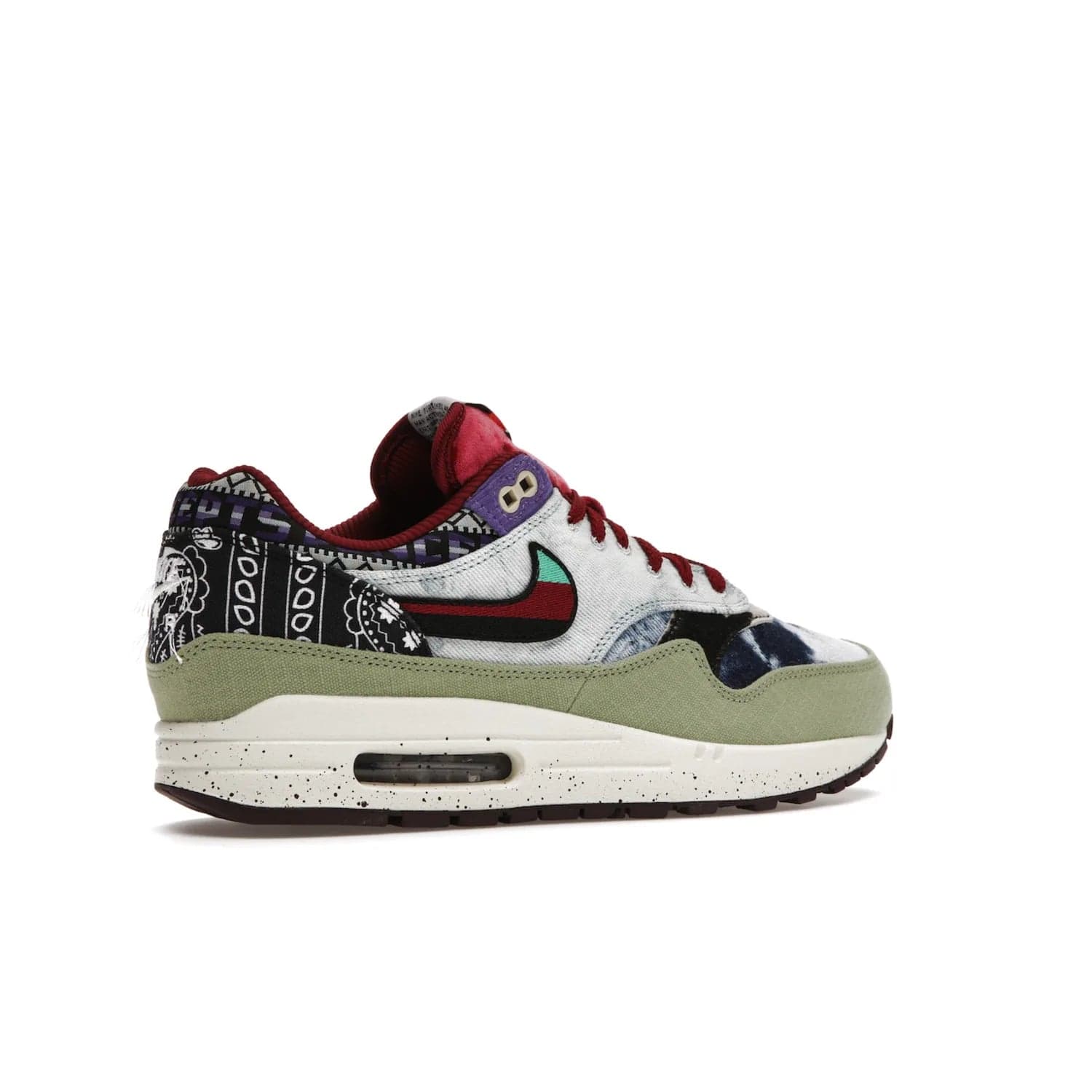 Nike Air Max 1 SP Concepts Mellow - Image 34 - Only at www.BallersClubKickz.com - The Nike Air Max 1 SP Concepts Mellow combines classic and modern style with unique materials, embroidery, and a speckled sole. Get heads turning with this stylish sneaker, releasing March 2022.